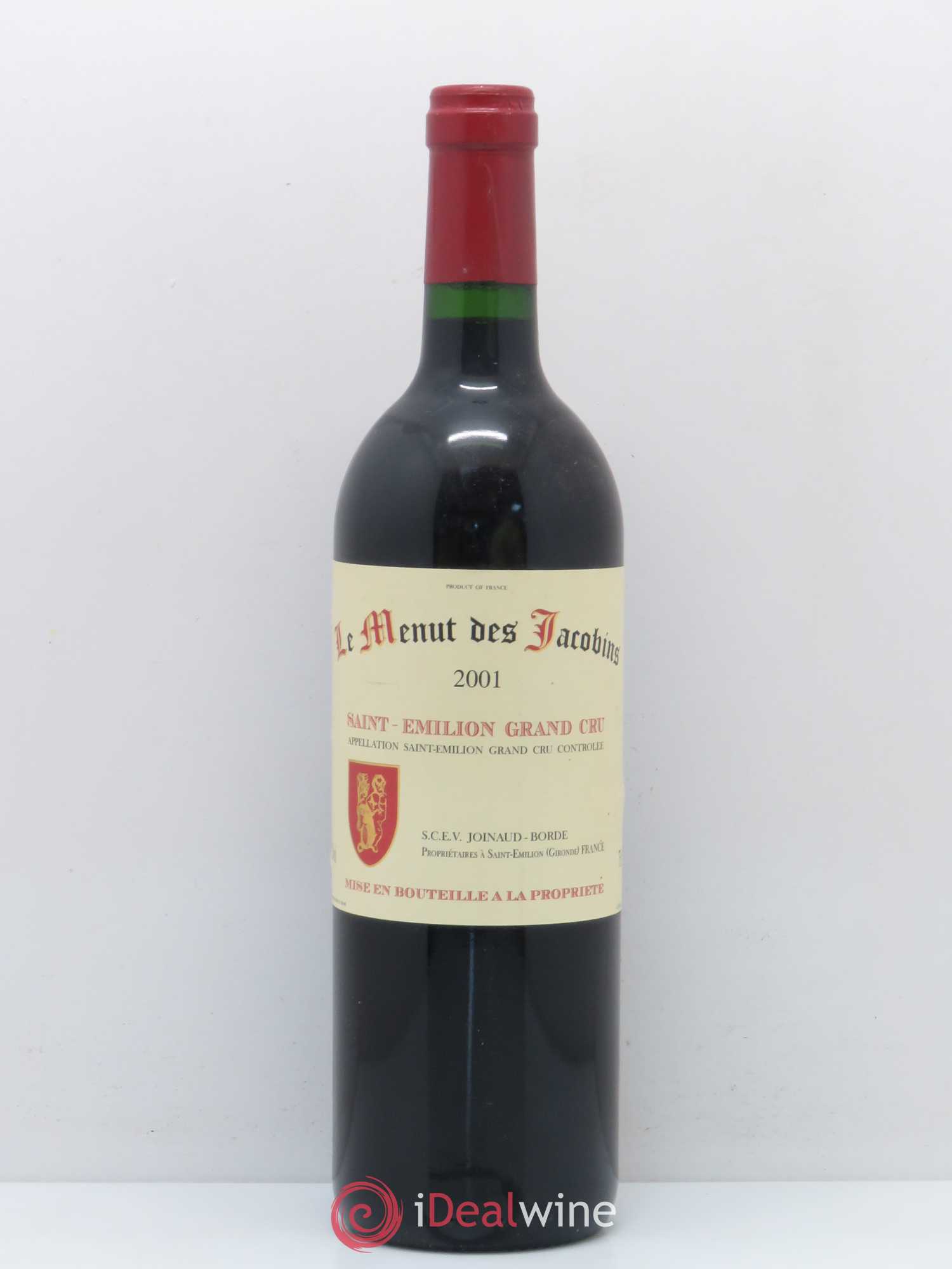 Saint-Émilion Le Menut des Jacobins 2001 - Posten von 1 Flasche - 0