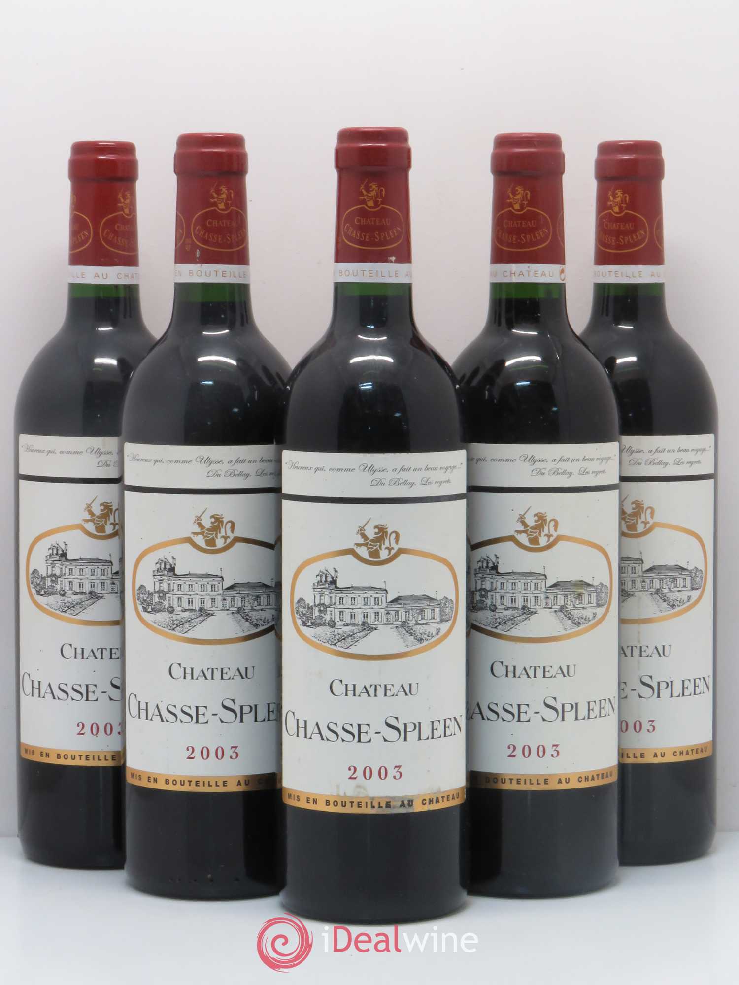 Château Chasse Spleen 2003 - Lot de 5 bouteilles - 0