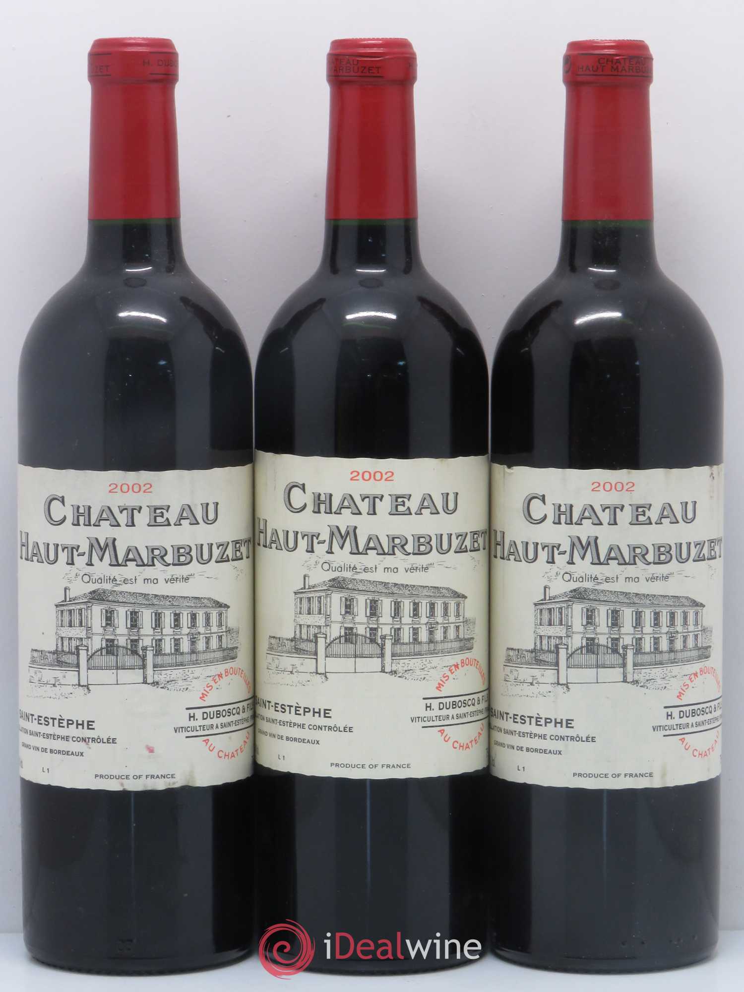 Château Haut Marbuzet 2002 - Lot de 3 bouteilles - 0