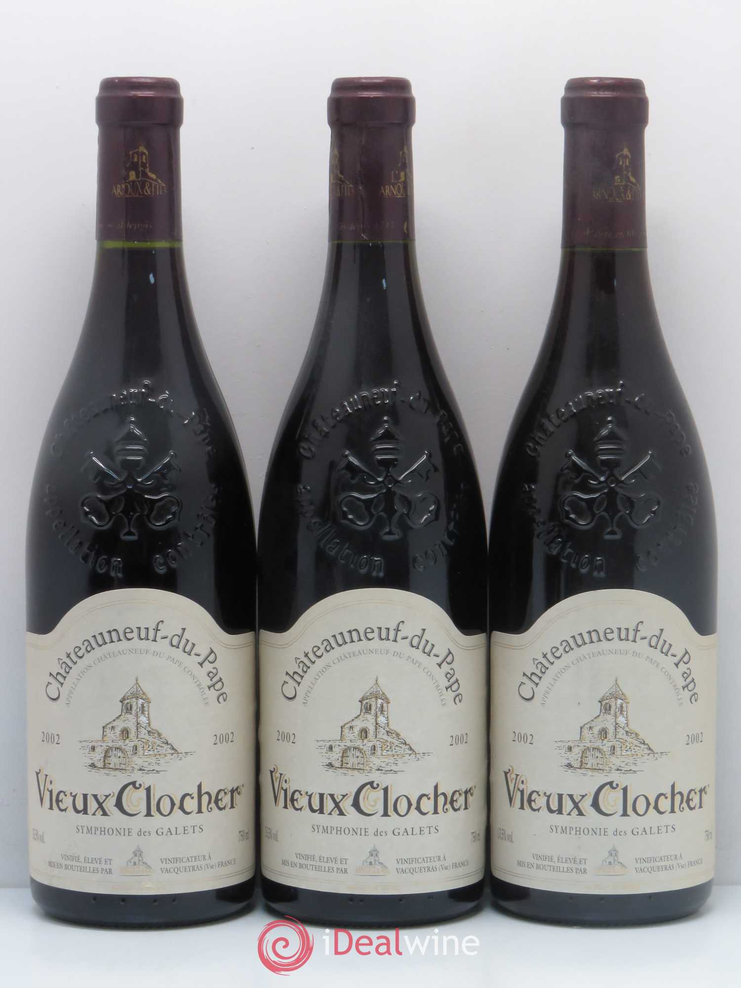 Châteauneuf-du-Pape Vieux Clocher Symphonie des Galets 2002 - Posten von 5 Flaschen - 1