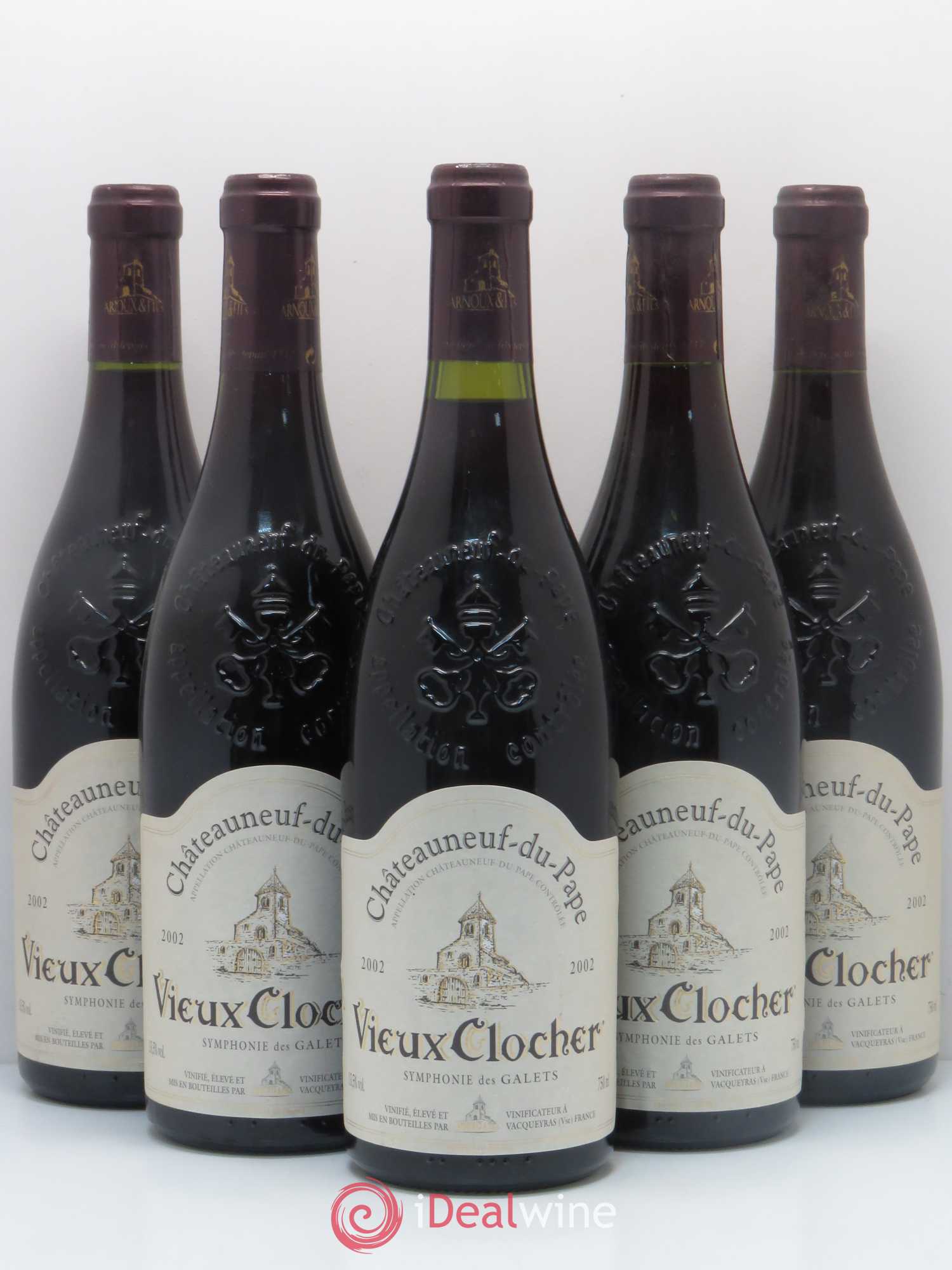 Châteauneuf-du-Pape Vieux Clocher Symphonie des Galets 2002 - Posten von 5 Flaschen - 0