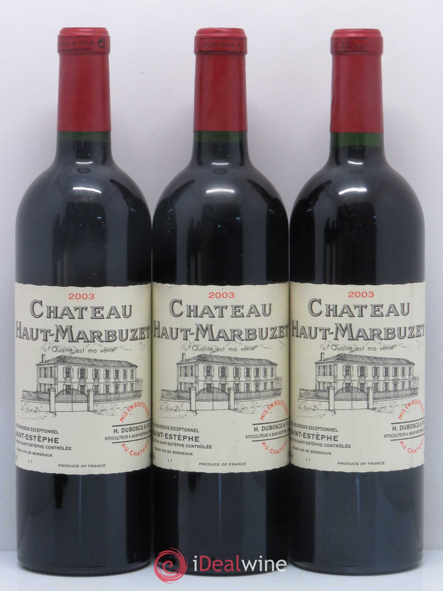 Château Haut Marbuzet 2003 - Lot de 5 bouteilles - 1
