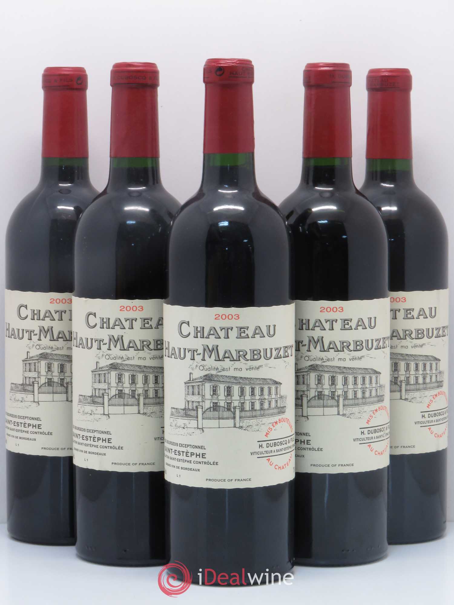 Château Haut Marbuzet 2003 - Lot de 5 bouteilles - 0