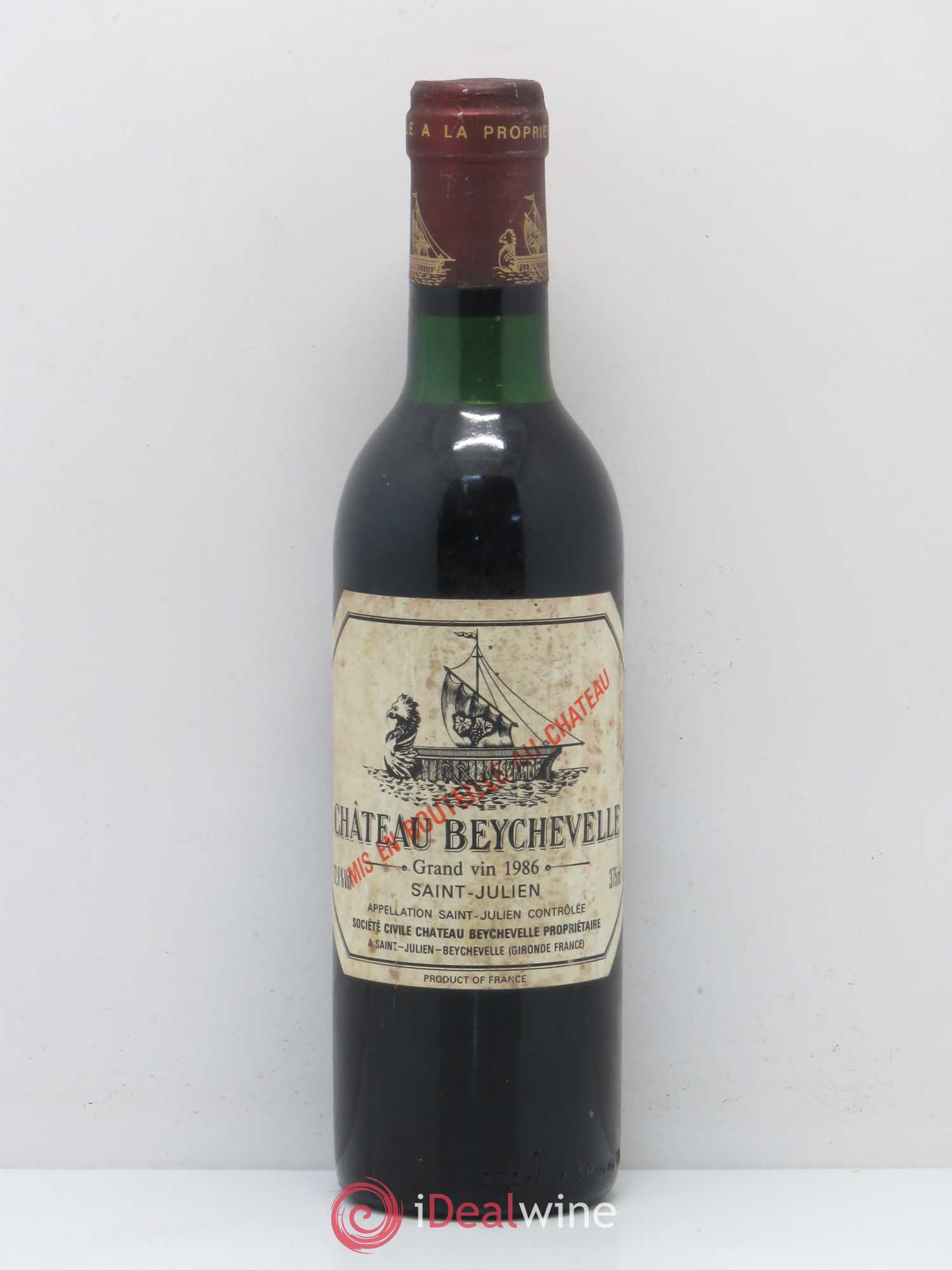 Château Beychevelle 4ème Grand Cru Classé 1986 - Lot de 1 demi bouteille - 0