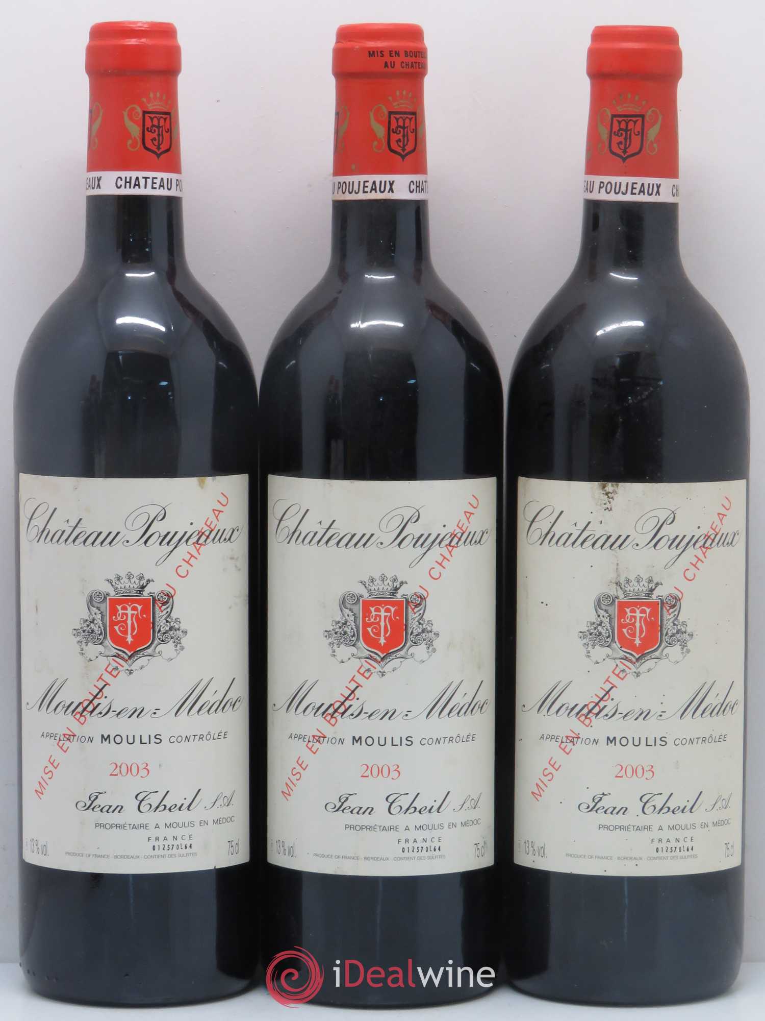 Château Poujeaux 2003 - Lot de 5 bouteilles - 1