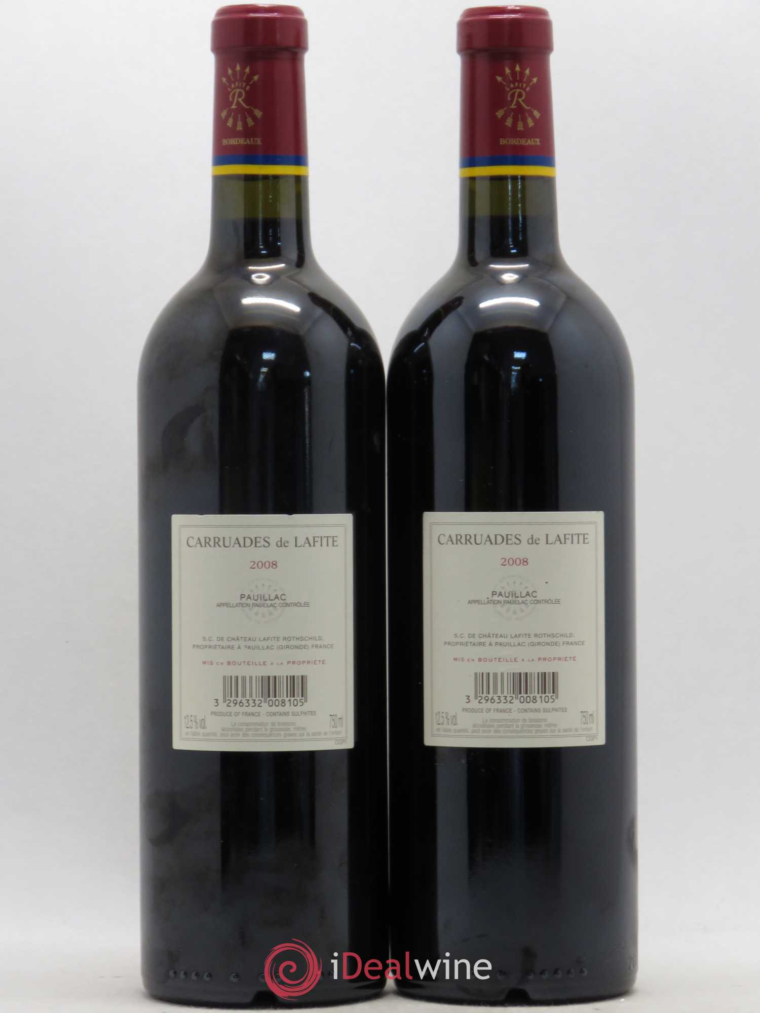 Carruades de Lafite Rothschild Second Vin 2008 - Lot de 2 bouteilles - 1