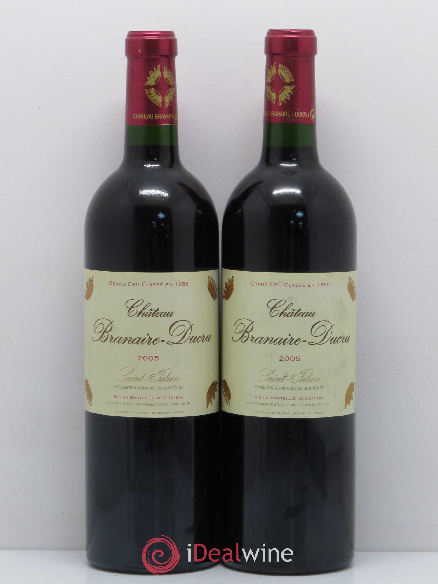 Château Branaire Ducru 4ème Grand Cru Classé 2005 - Lotto di 2 bottiglie - 0