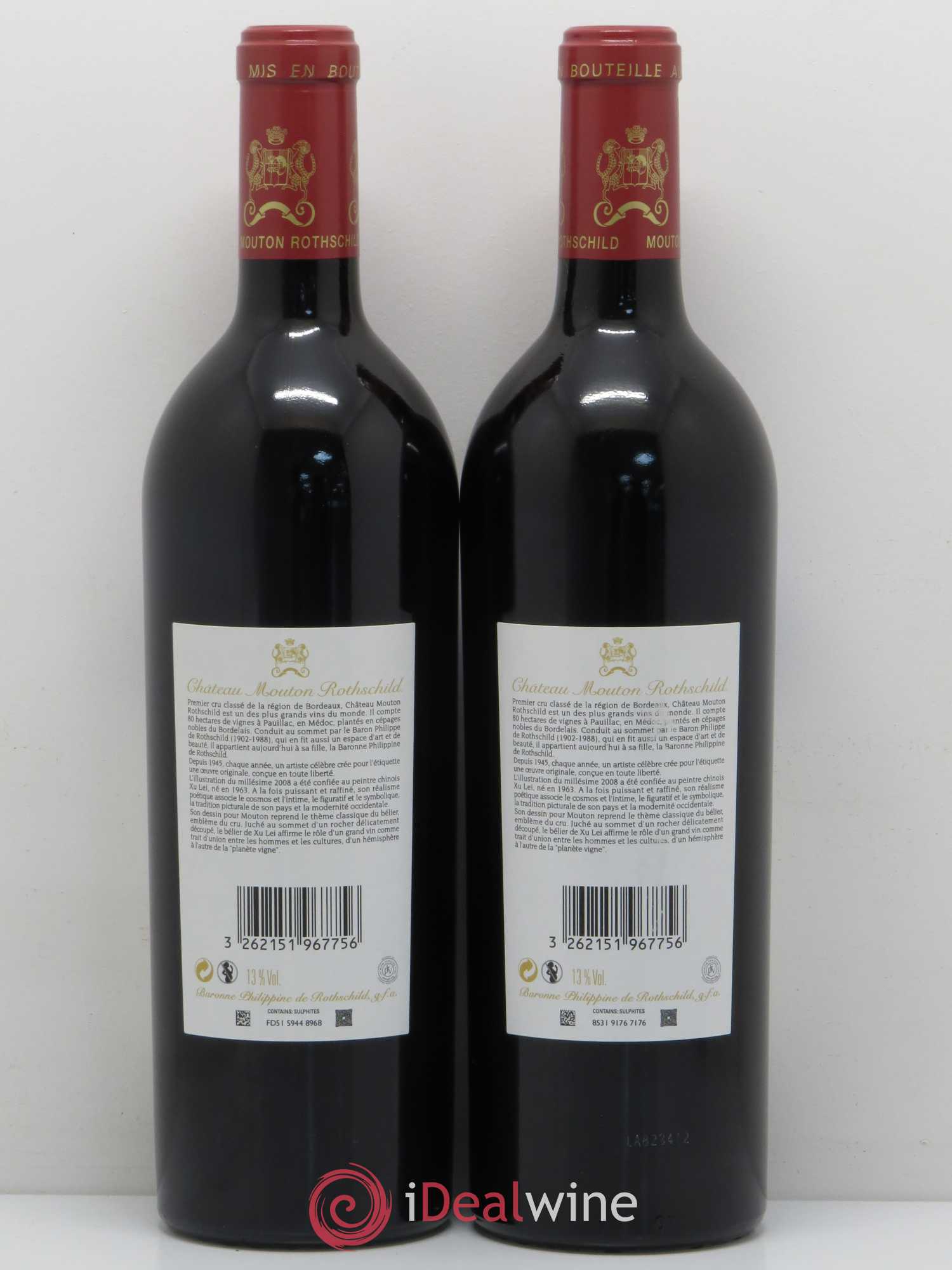 Château Mouton Rothschild 1er Grand Cru Classé 2008 - Lot de 2 bouteilles - 1