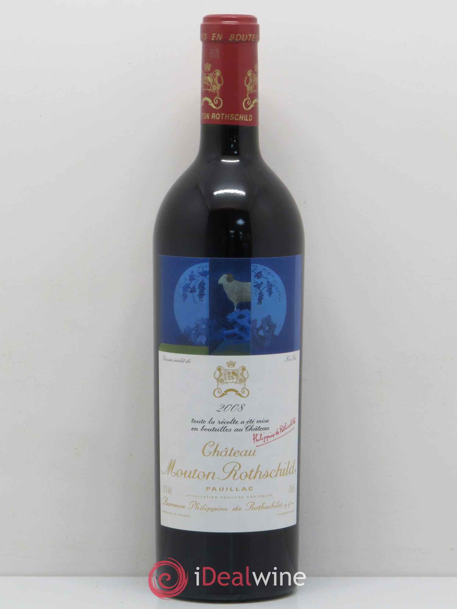 Château Mouton Rothschild 1er Grand Cru Classé 2008 - Lot de 1 bouteille - 0