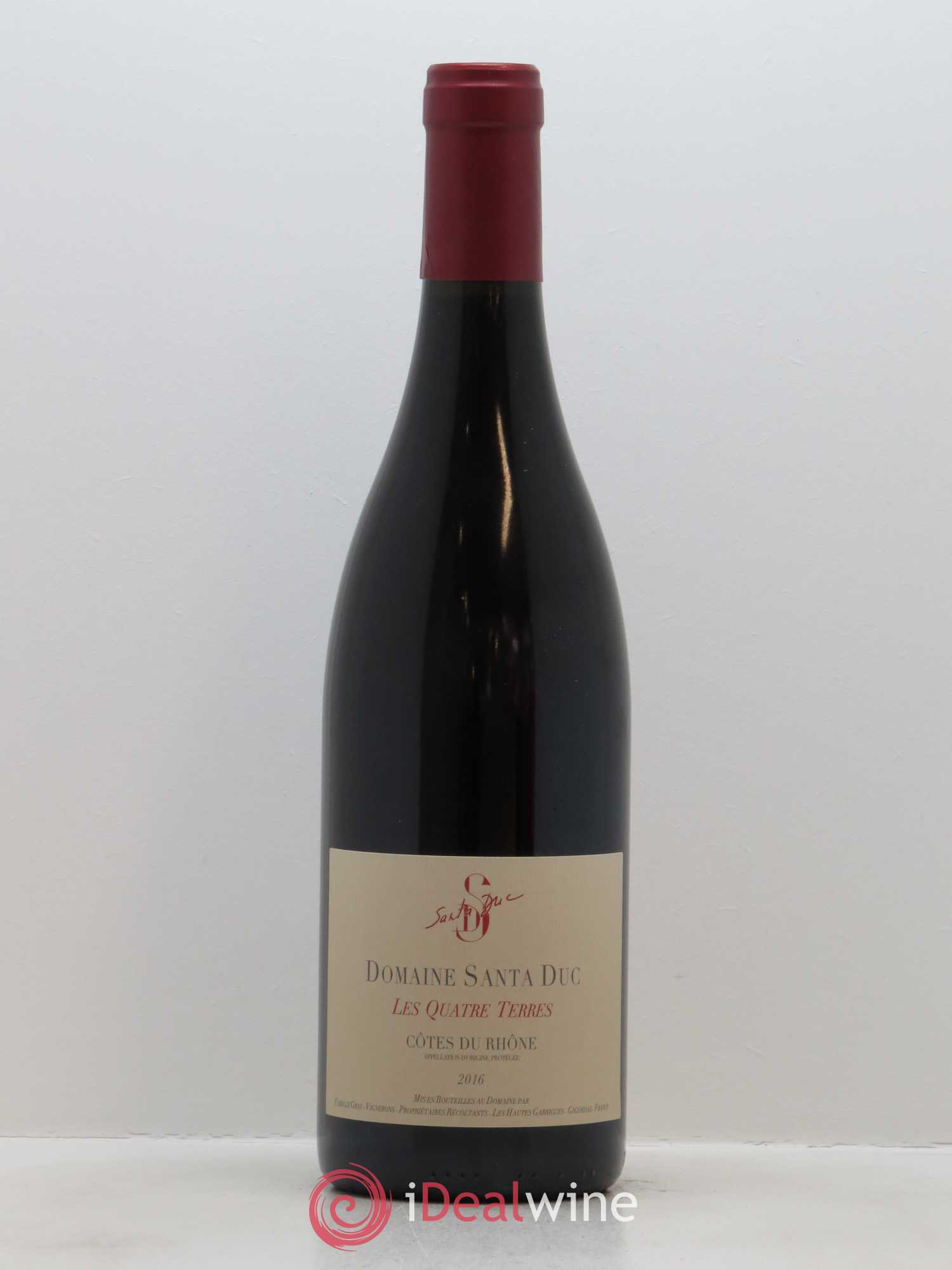 Côtes-du-Rhône Santa Duc (Domaine) Les Quatre Terres Famille Gras 2016 - Lot de 1 bouteille - 0
