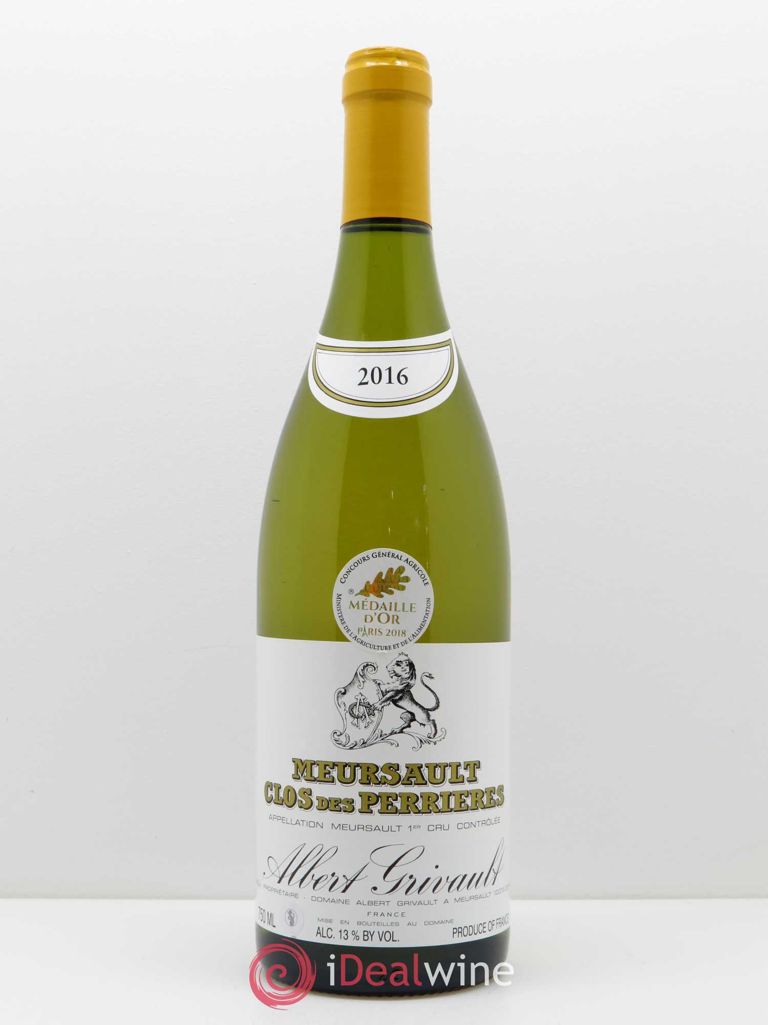 Meursault 1er Cru Clos des Perrières Monopole Albert Grivault 2016 - Lot de 1 bouteille - 0