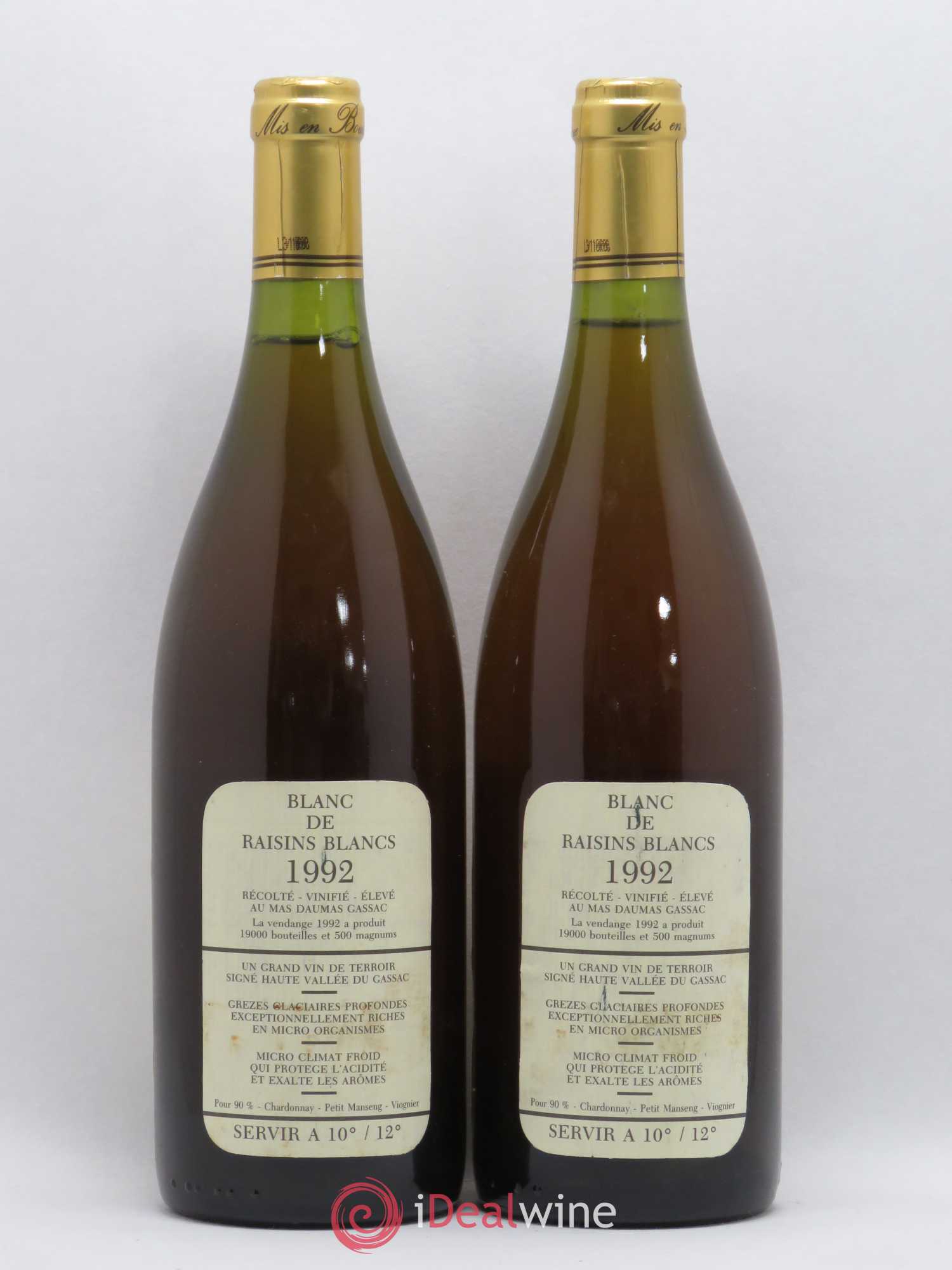 Saint-Guilhem-le-Désert - Cité d'Aniane Mas Daumas Gassac Famille Guibert de La Vaissière 1992 - Lot de 2 bouteilles - 1