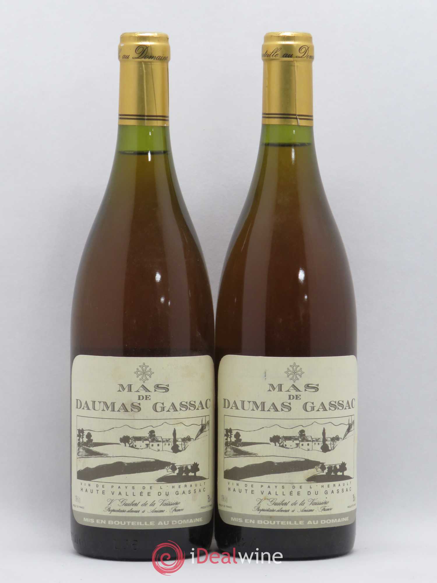 Saint-Guilhem-le-Désert - Cité d'Aniane Mas Daumas Gassac Famille Guibert de La Vaissière 1992 - Lot de 2 bouteilles - 0