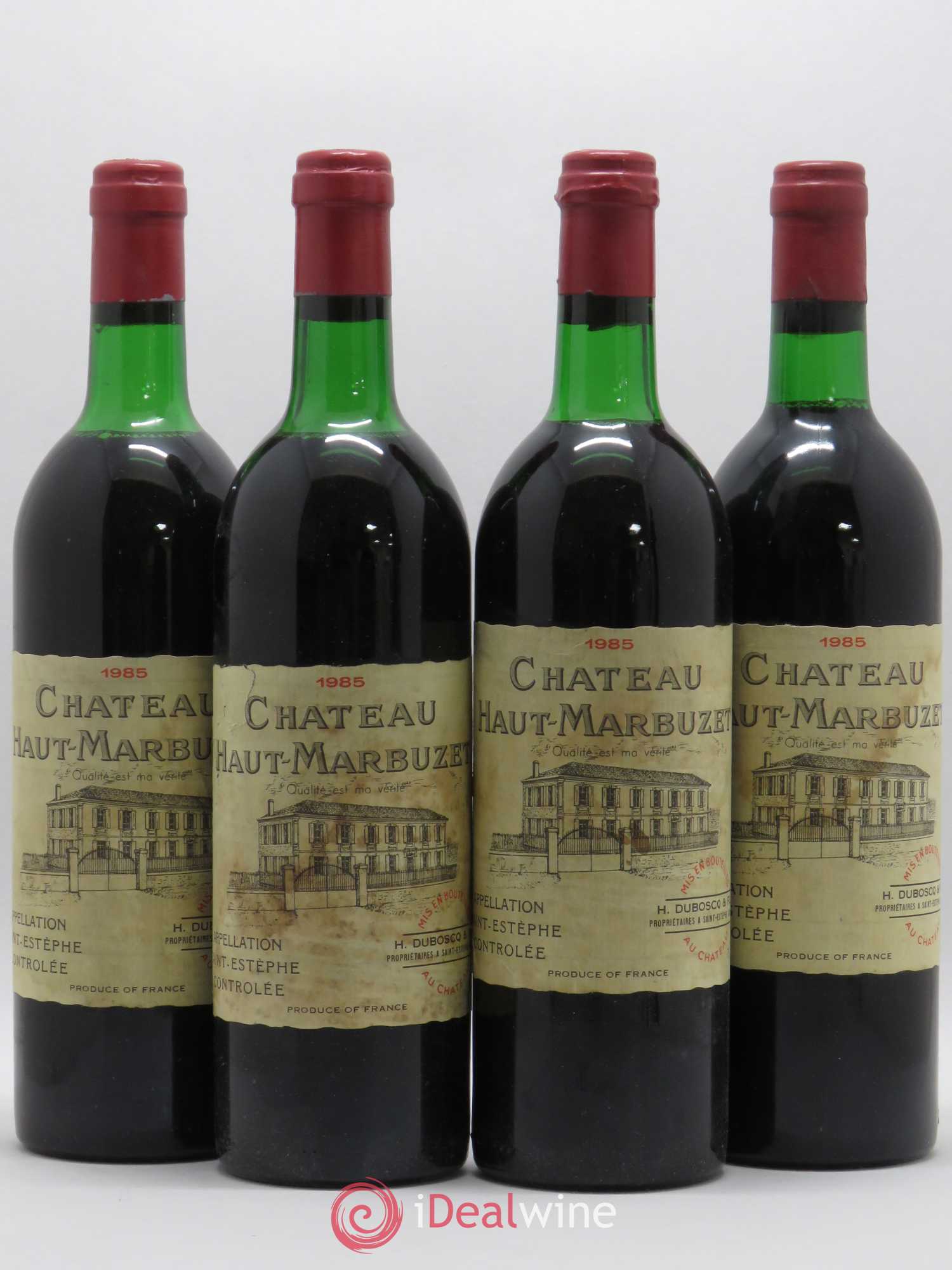 Château Haut Marbuzet 1985 - Lot de 4 bouteilles - 0