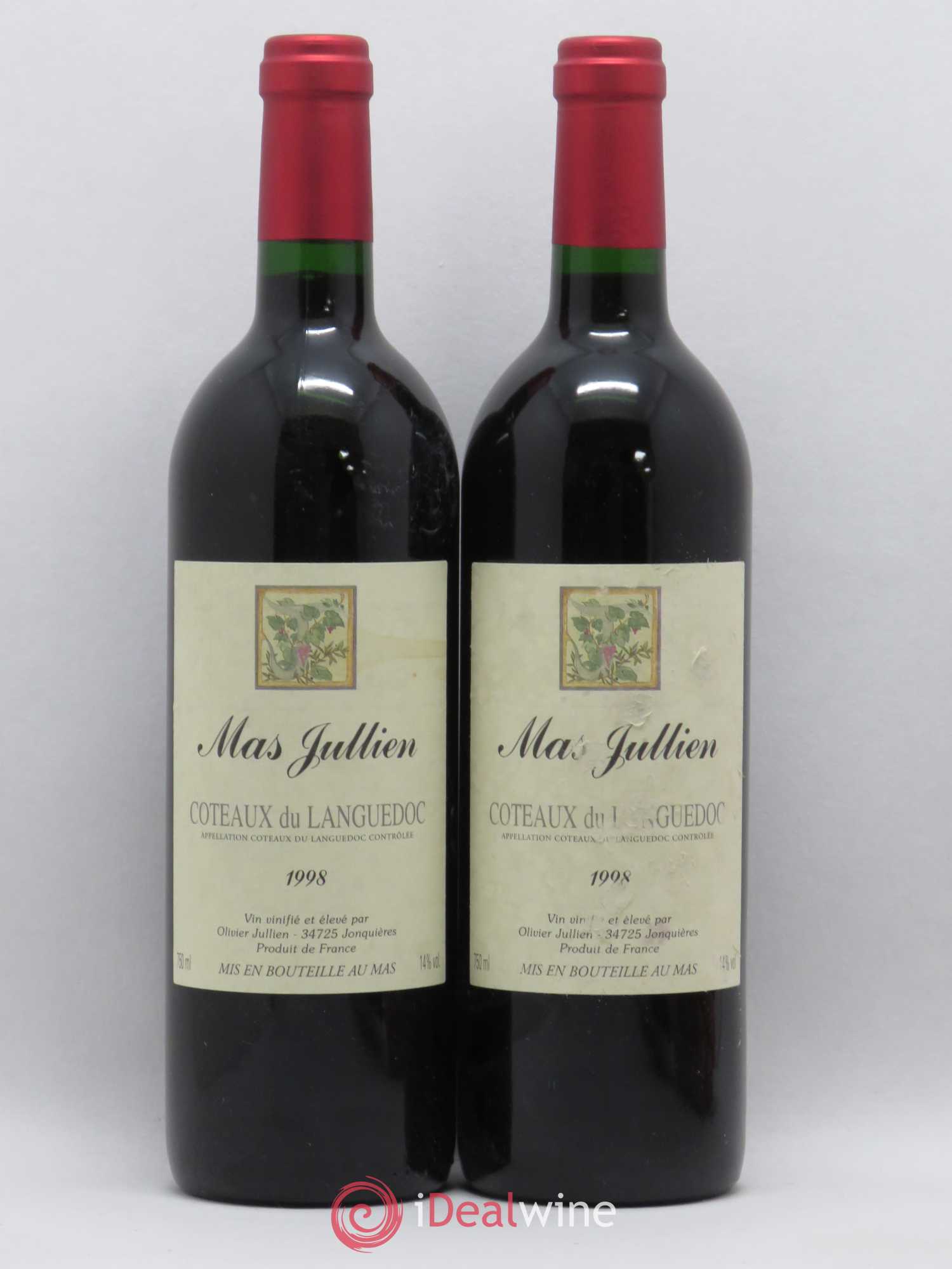 Terrasses du Larzac Mas Jullien Olivier Jullien 1998 - Lot de 2 bouteilles - 0