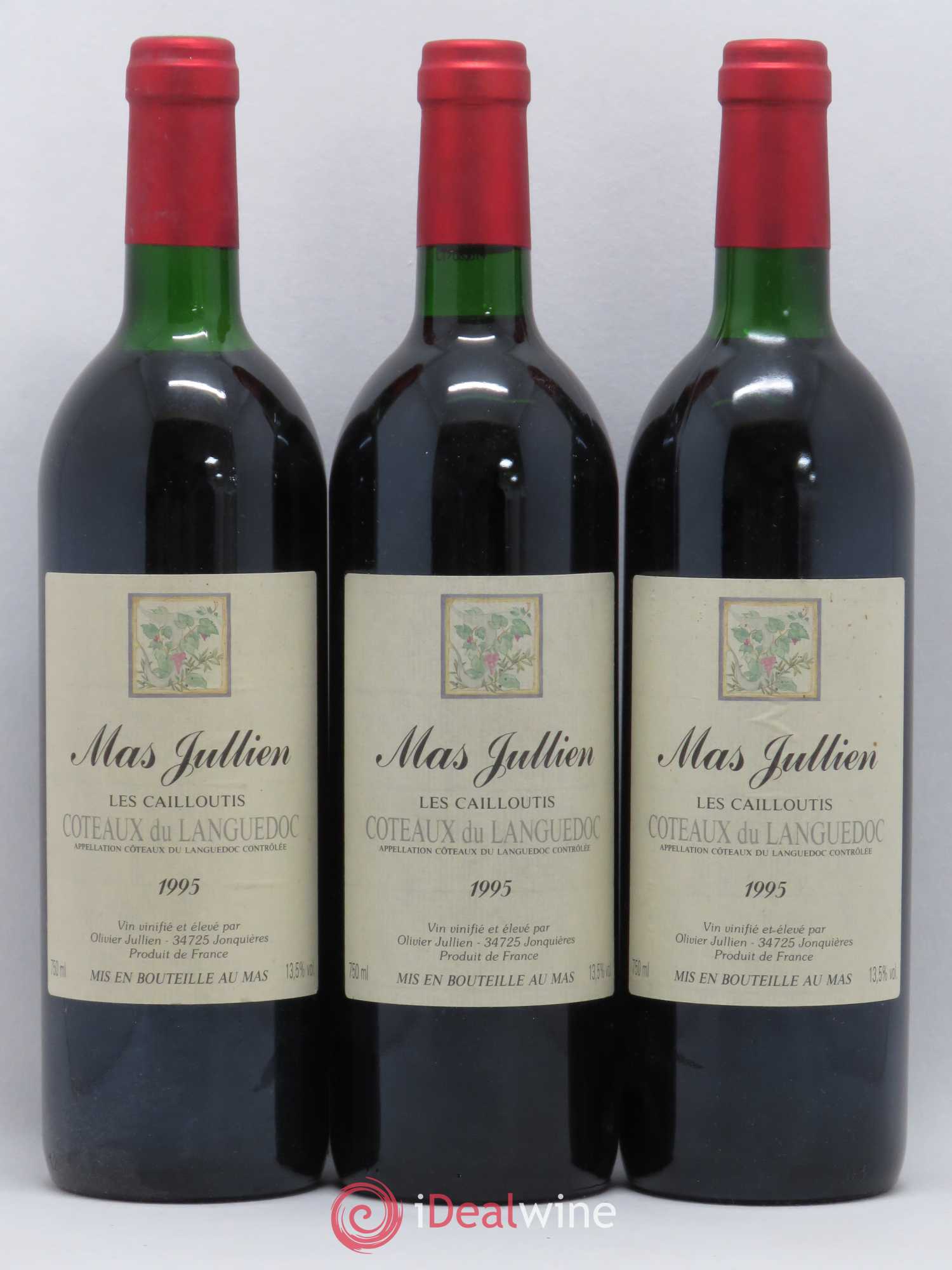 Coteaux du Languedoc Mas Jullien Les Cailloutis 1995 - Posten von 3 Flaschen - 0