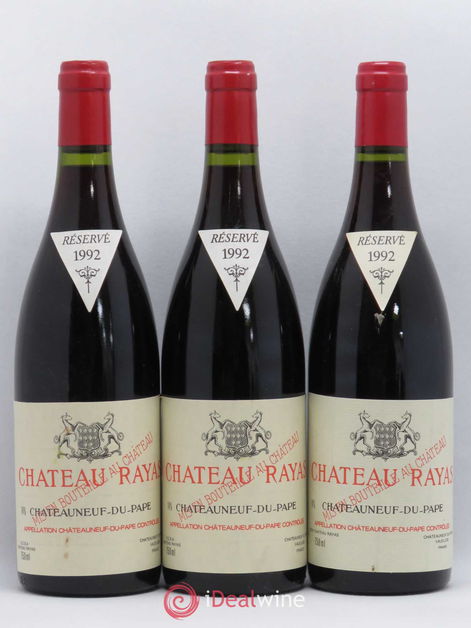 Châteauneuf-du-Pape Château Rayas Emmanuel Reynaud 1992 - Lot de 3 bouteilles - 0