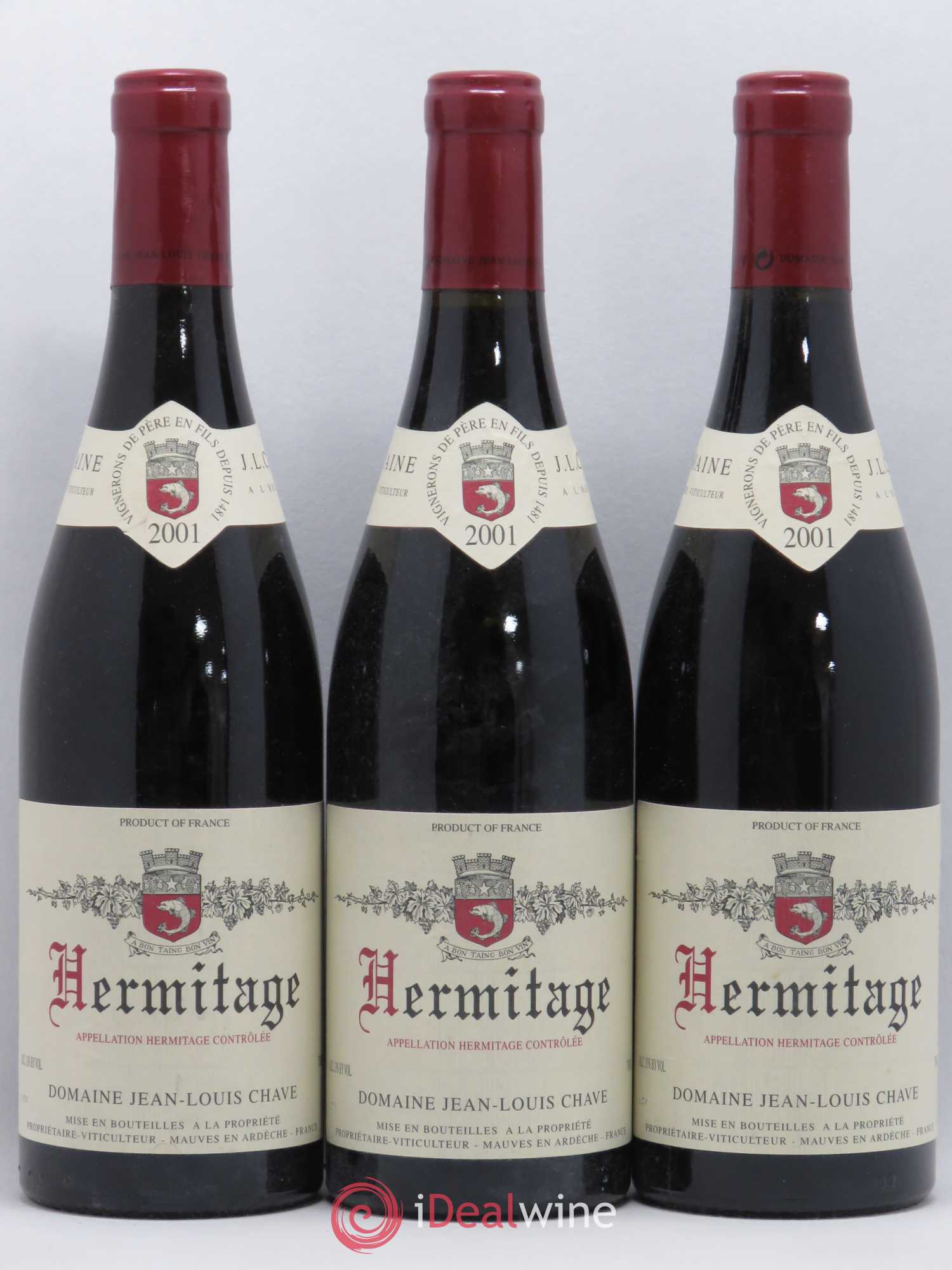 Hermitage Jean-Louis Chave 2001 - Lot de 3 bouteilles - 0