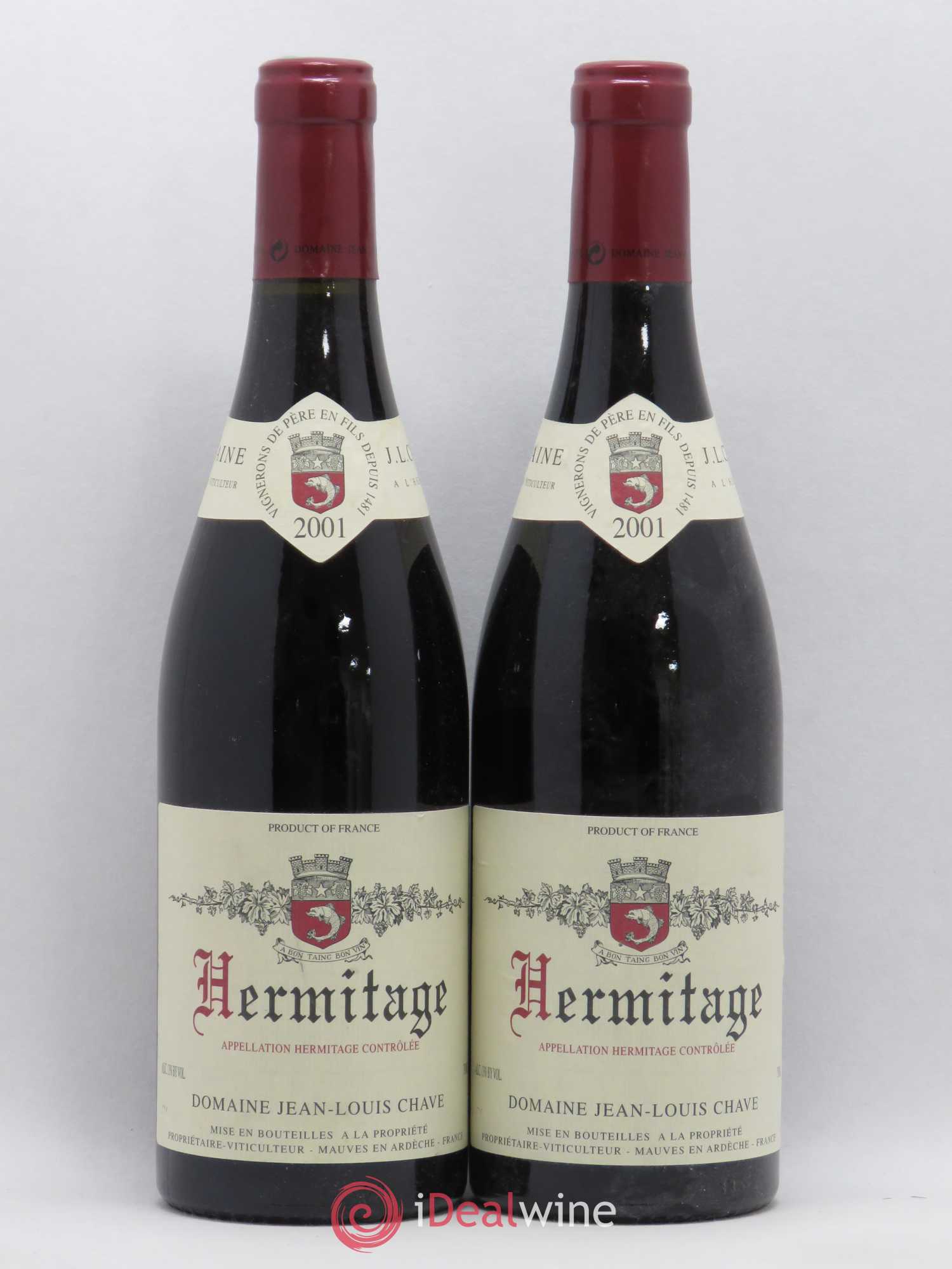 Hermitage Jean-Louis Chave 2001 - Lot de 2 bouteilles - 0