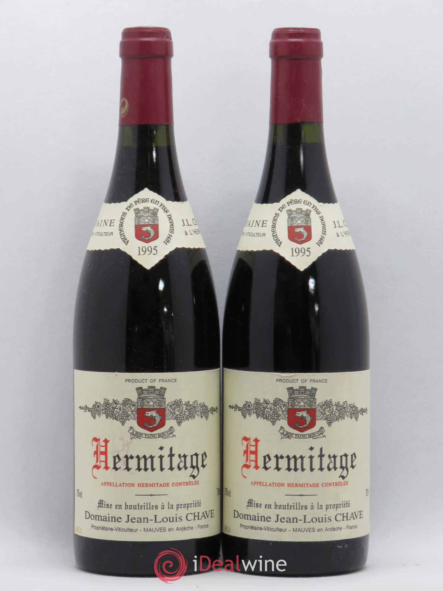 Hermitage Jean-Louis Chave 1995 - Lot de 2 bouteilles - 0