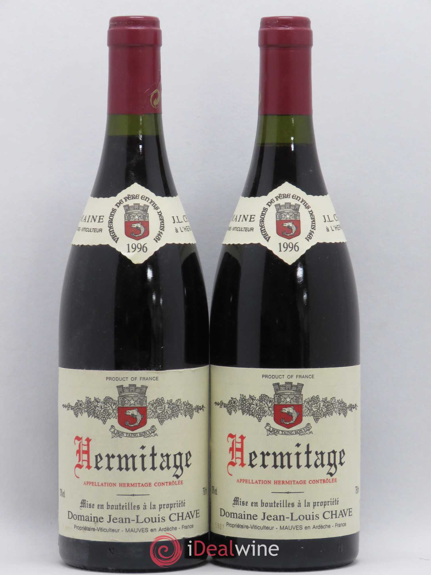 Hermitage Jean-Louis Chave 1996 - Lot de 2 bouteilles - 0