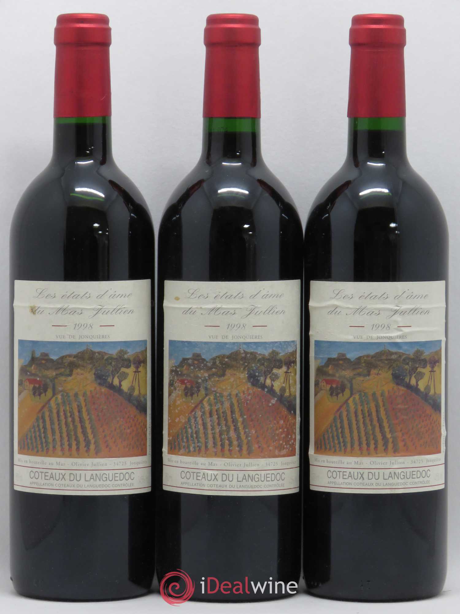 Terrasses du Larzac Mas Jullien Les Etats d'Ame du Mas Jullien Olivier Jullien 1998 - Lot de 3 bouteilles - 0