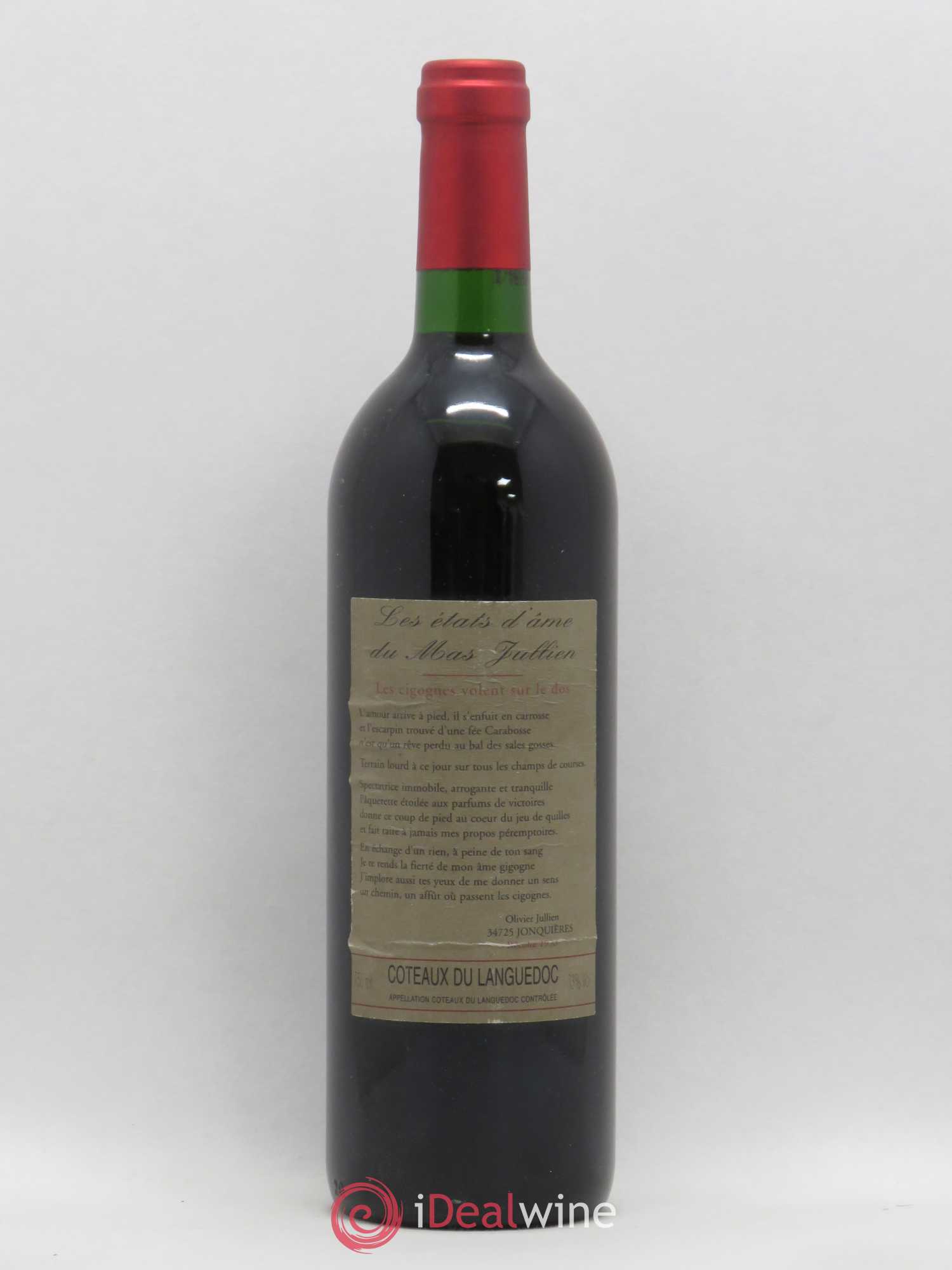 Terrasses du Larzac Mas Jullien Les Etats d'Ame du Mas Jullien Olivier Jullien Les Cigognes 1996 - Lot de 1 bouteille - 0