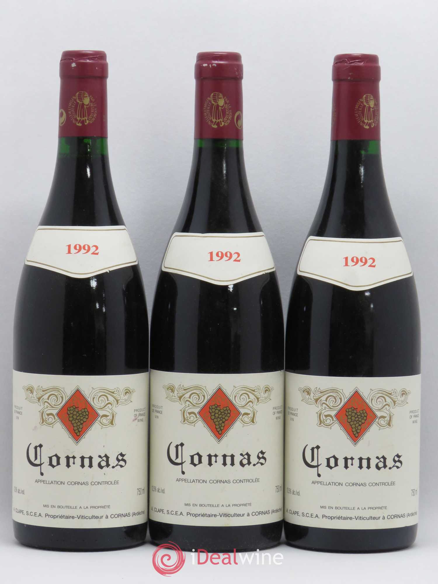 Cornas Auguste Clape 1992 - Lot de 3 bouteilles - 0