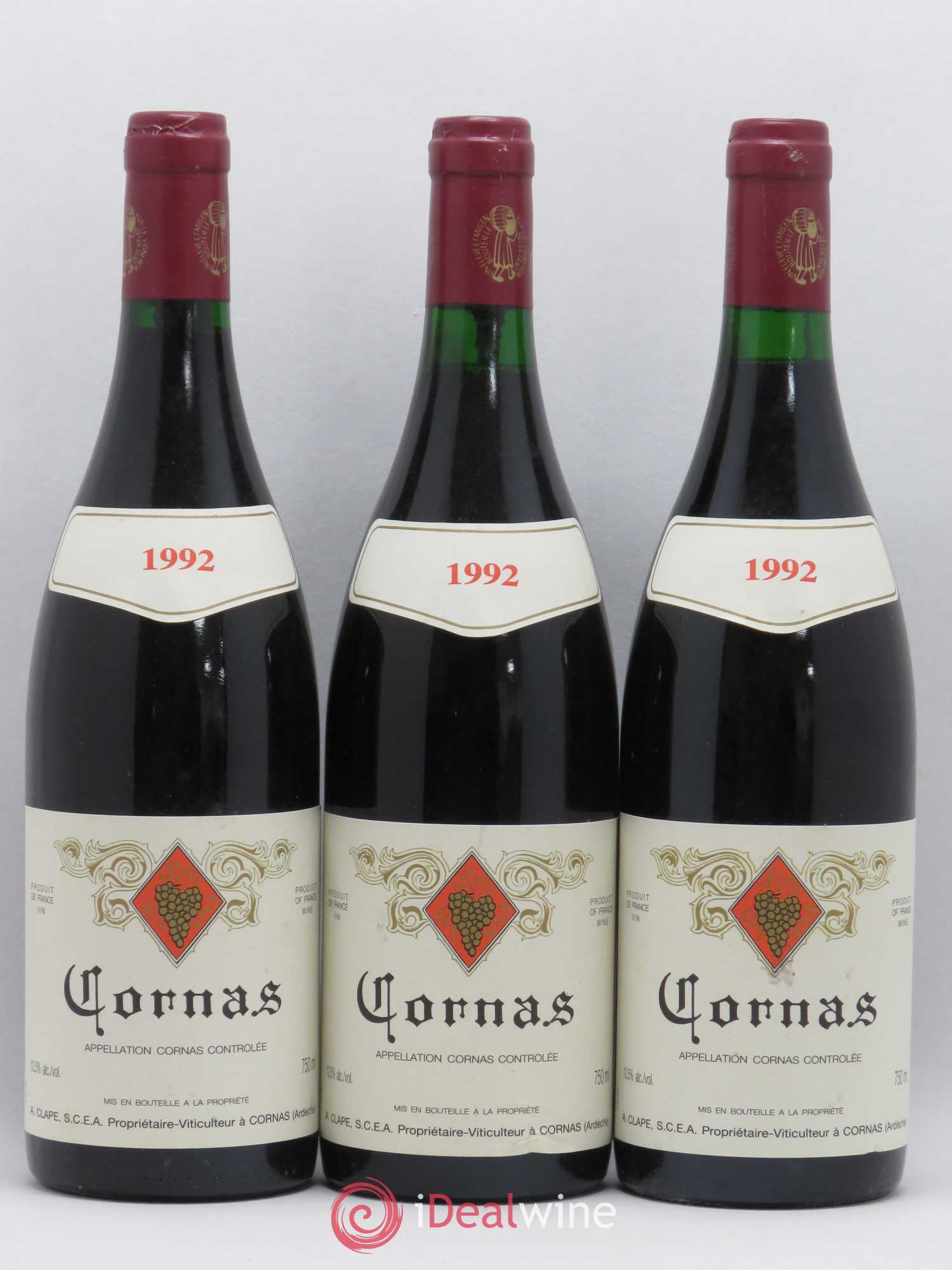 Cornas Auguste Clape 1992 - Lot de 3 bouteilles - 0