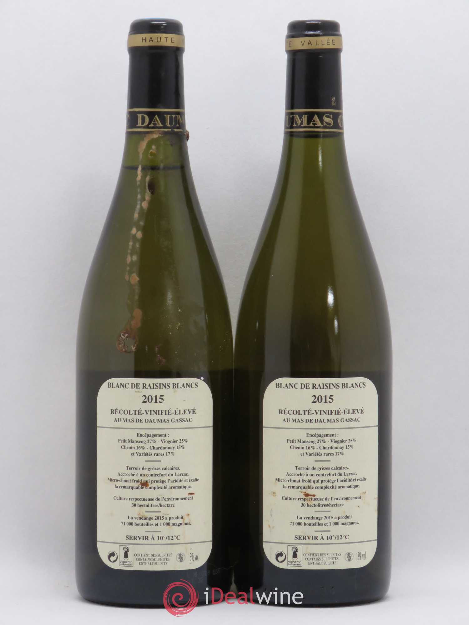 Saint-Guilhem-le-Désert - Cité d'Aniane Mas Daumas Gassac Famille Guibert de La Vaissière 2015 - Lot de 2 bouteilles - 1
