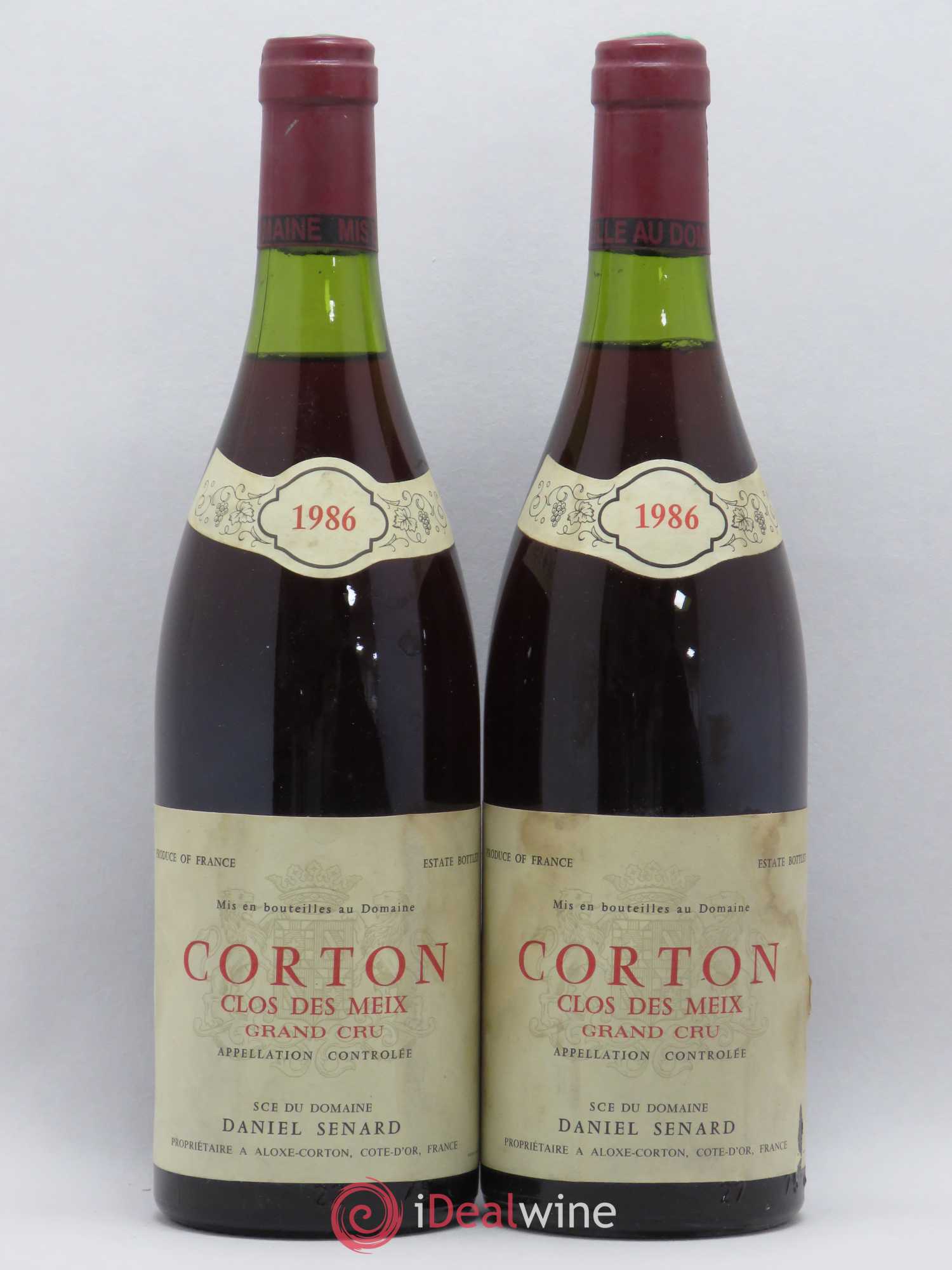 Corton Grand Cru Clos des Meix Daniel Senard 1986 - Posten von 2 Flaschen - 0