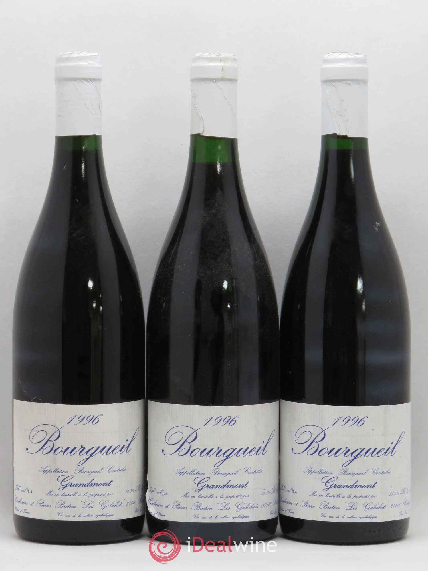 Bourgueil Grandmont Catherine et Pierre Breton 1996 - Posten von 3 Flaschen - 0