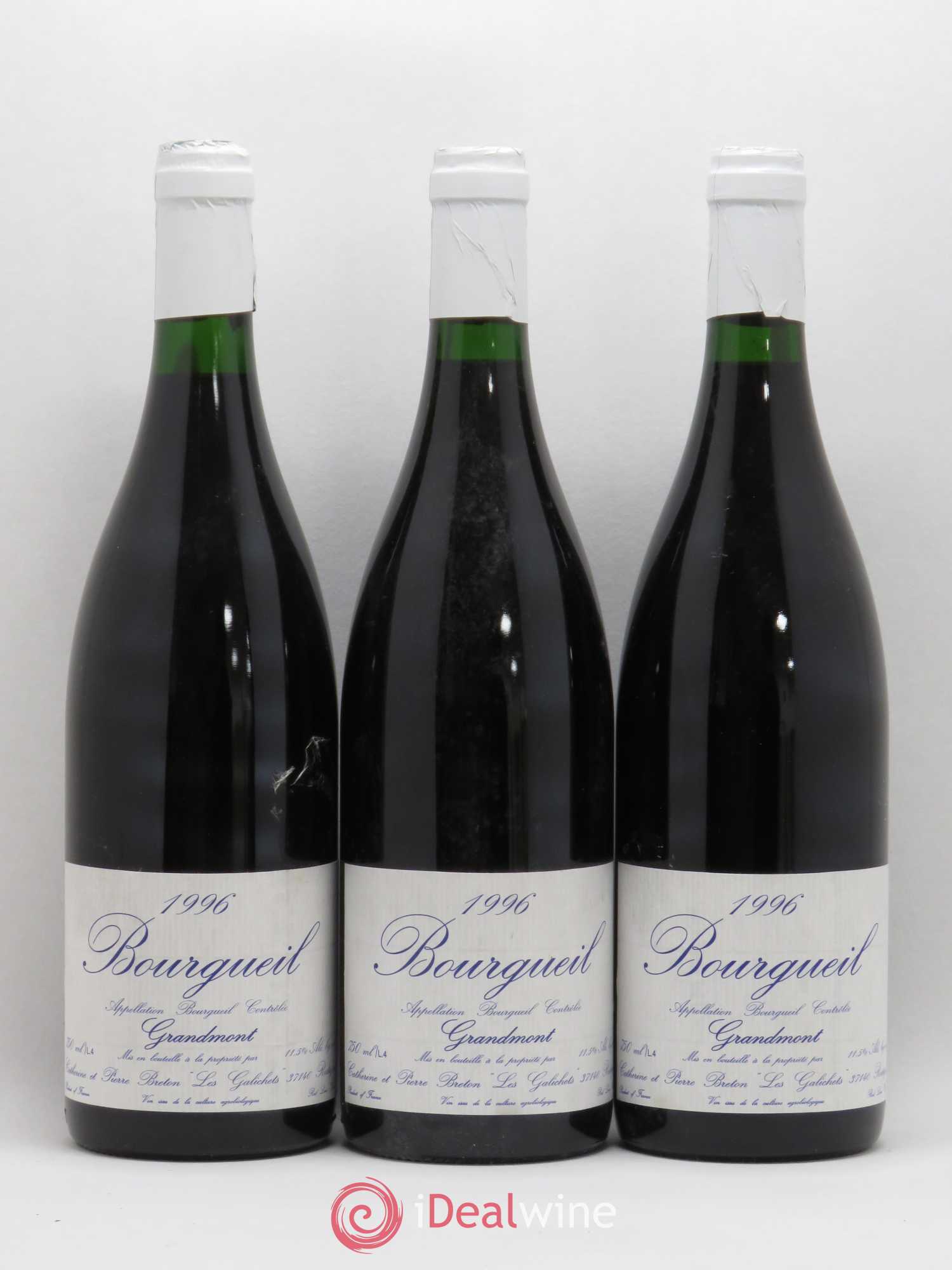 Bourgueil Grandmont Catherine et Pierre Breton 1996 - Posten von 3 Flaschen - 0