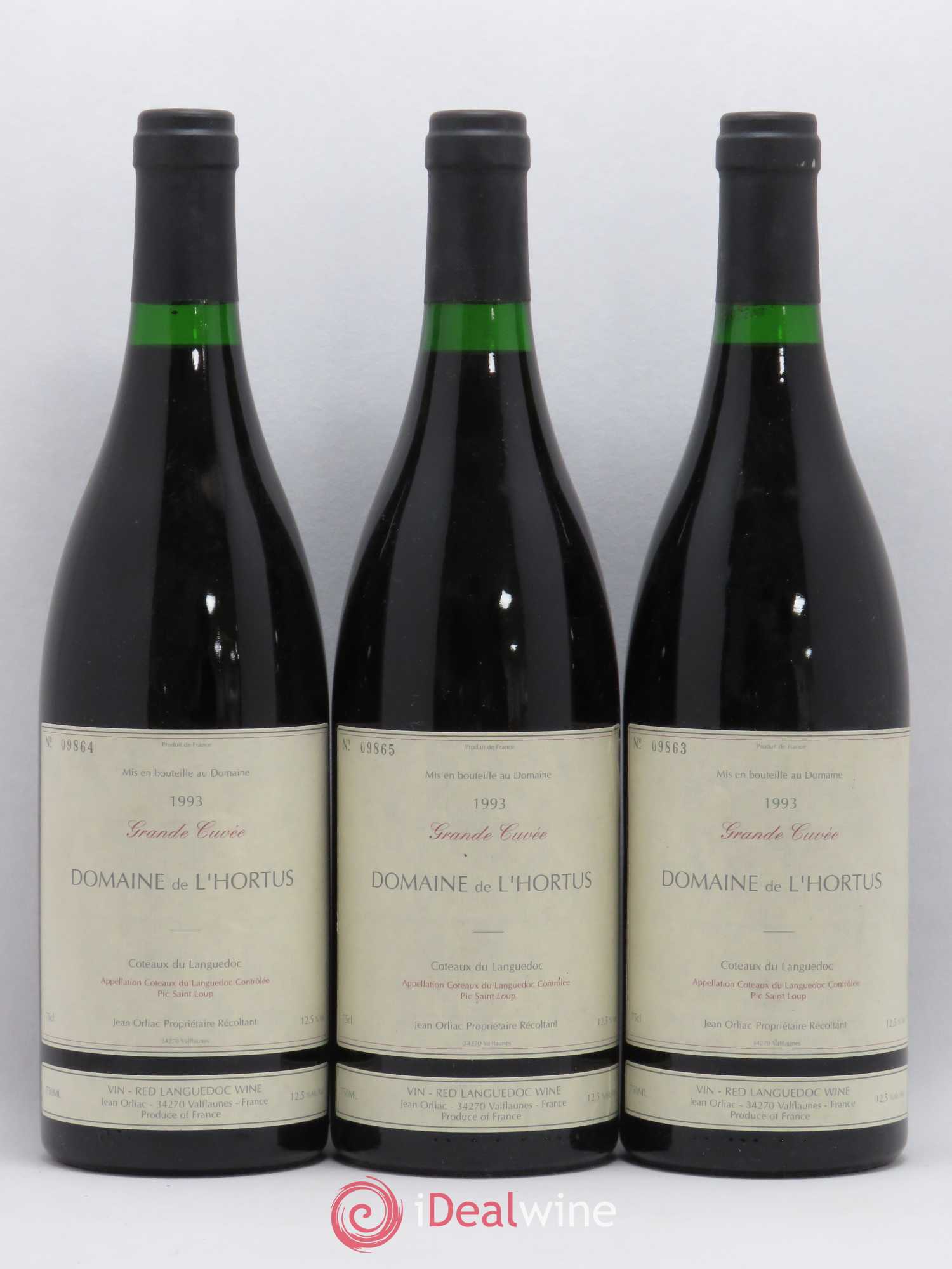 Coteaux du Languedoc Grande Cuvée Domaine de L'Hortus 1993 - Posten von 3 Flaschen - 0