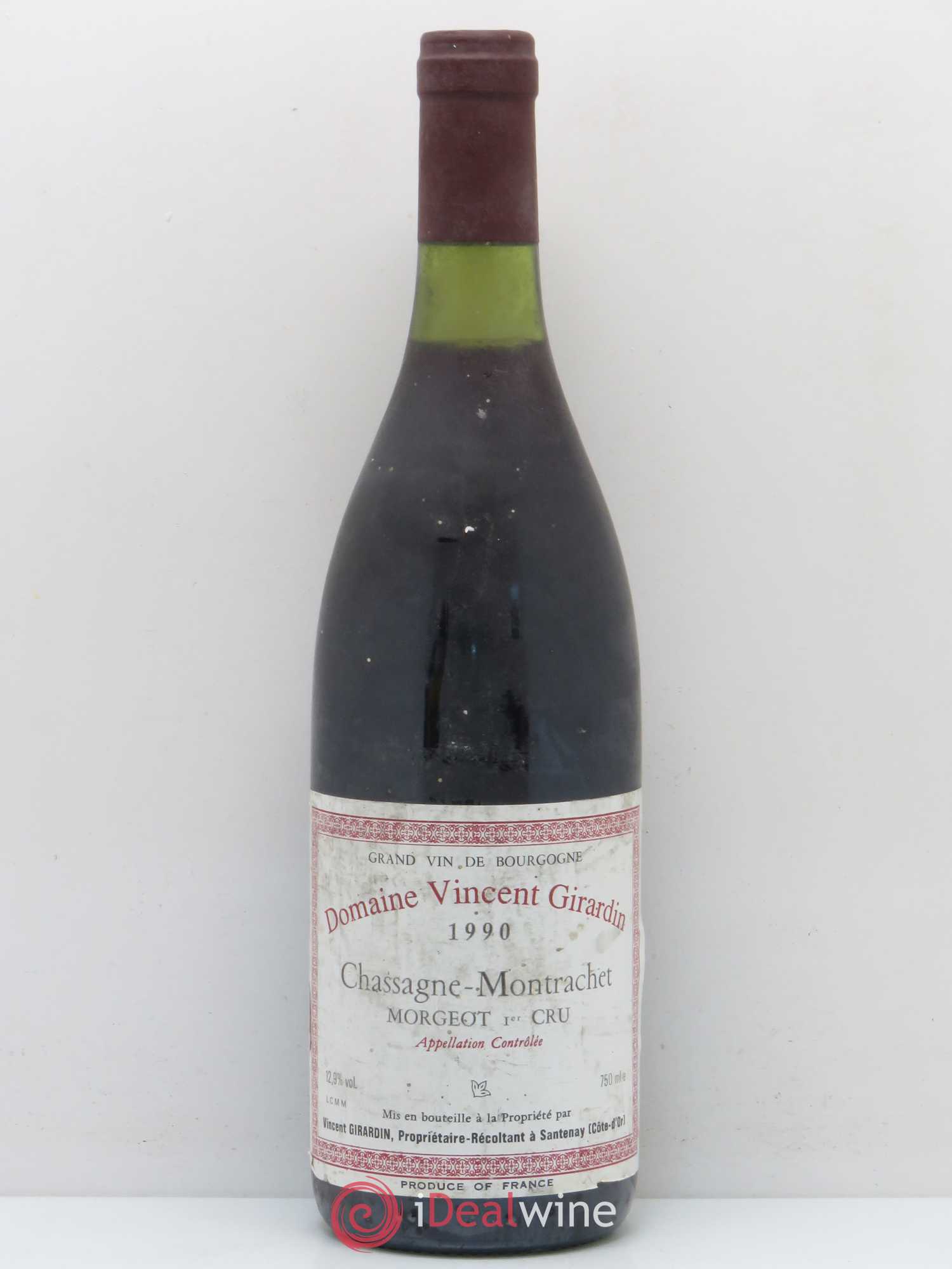 Chassagne-Montrachet 1er Cru Morgeot Domaine Vincent Girardin 1990 - Posten von 1 Flasche - 0