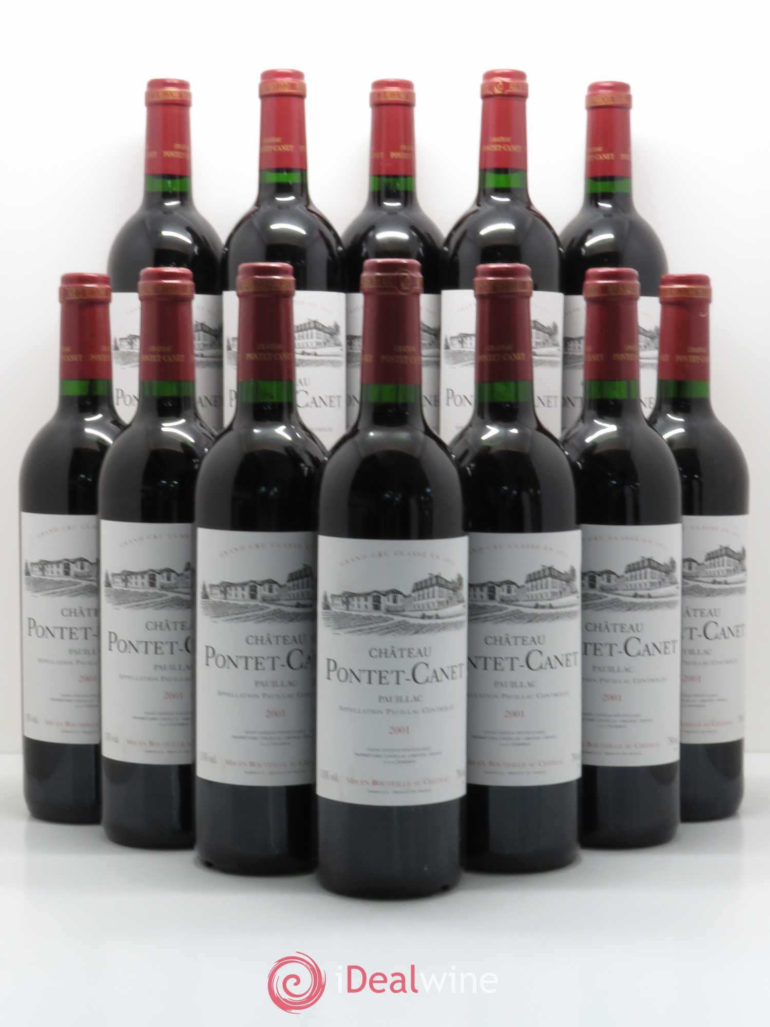 Château Pontet Canet 5ème Grand Cru Classé 2001 - Lot de 12 bouteilles - 0