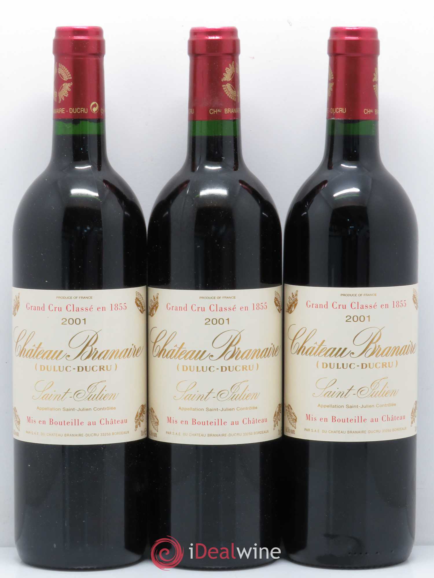 Château Branaire Ducru 4ème Grand Cru Classé 2001 - Lot de 12 bouteilles - 1