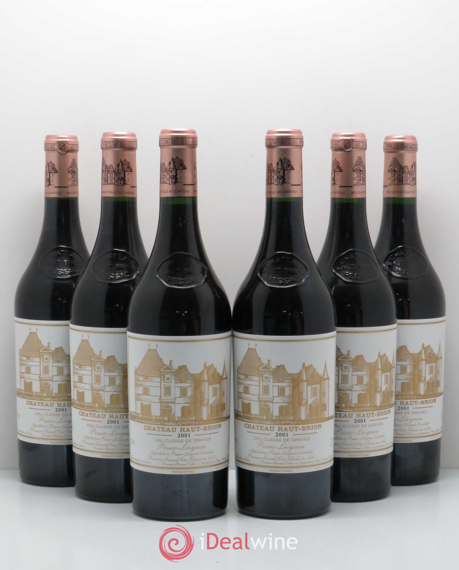 Château Haut Brion 1er Grand Cru Classé 2001 - Lot de 6 bouteilles - 0