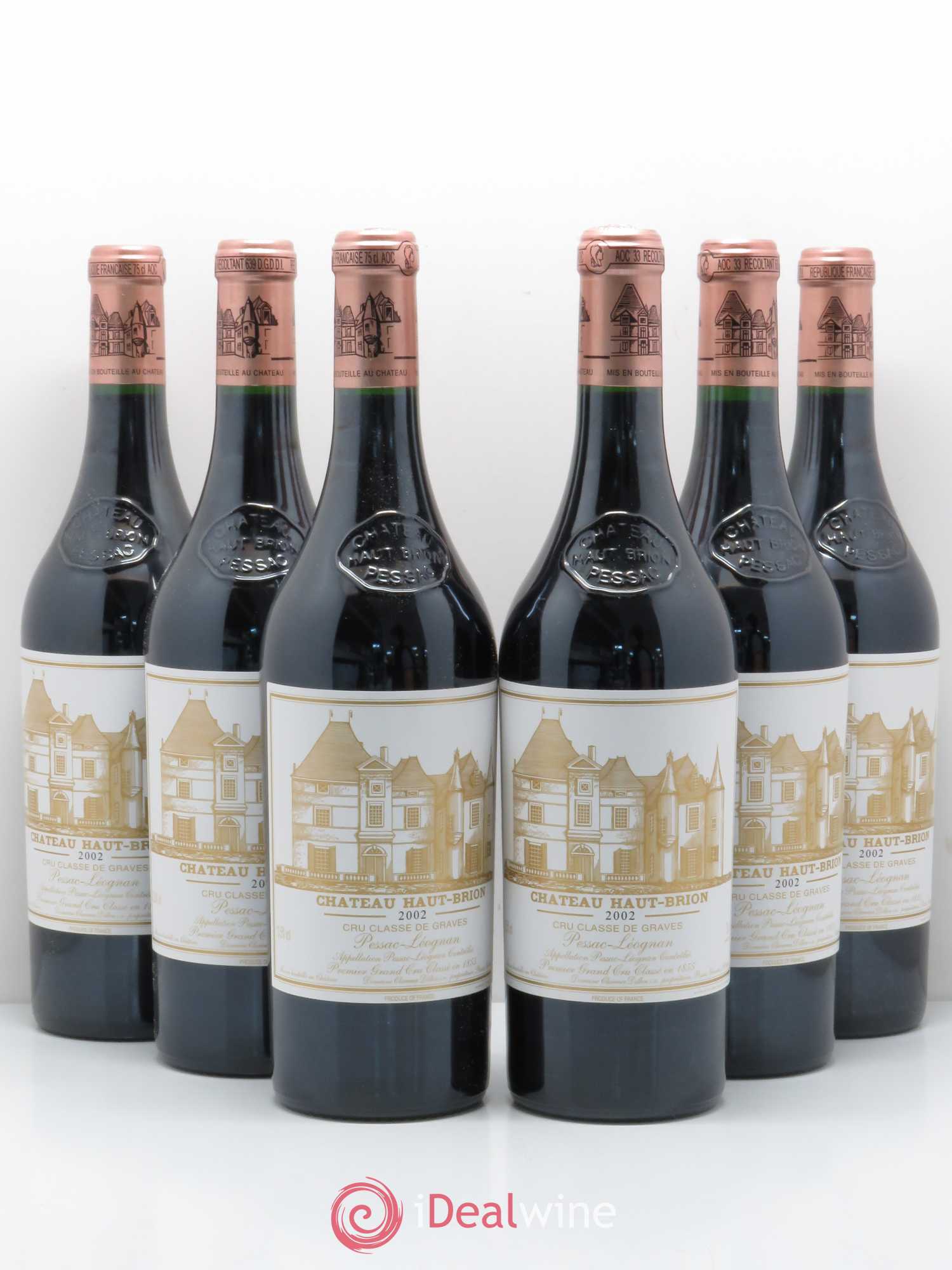Château Haut Brion 1er Grand Cru Classé 2002 - Lot de 6 bouteilles - 0