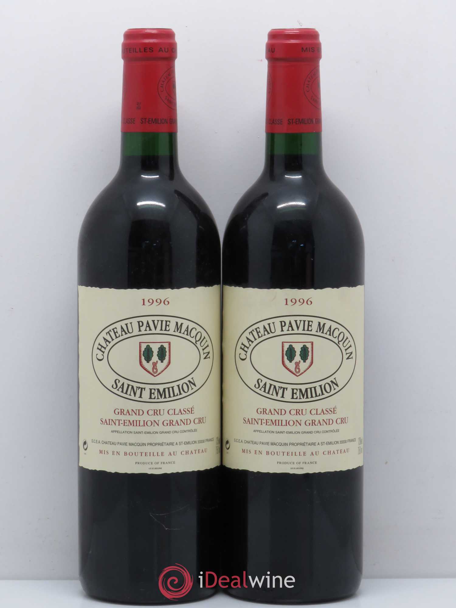 Château Pavie Macquin 1er Grand Cru Classé B 1996 - Lot de 2 bouteilles - 0