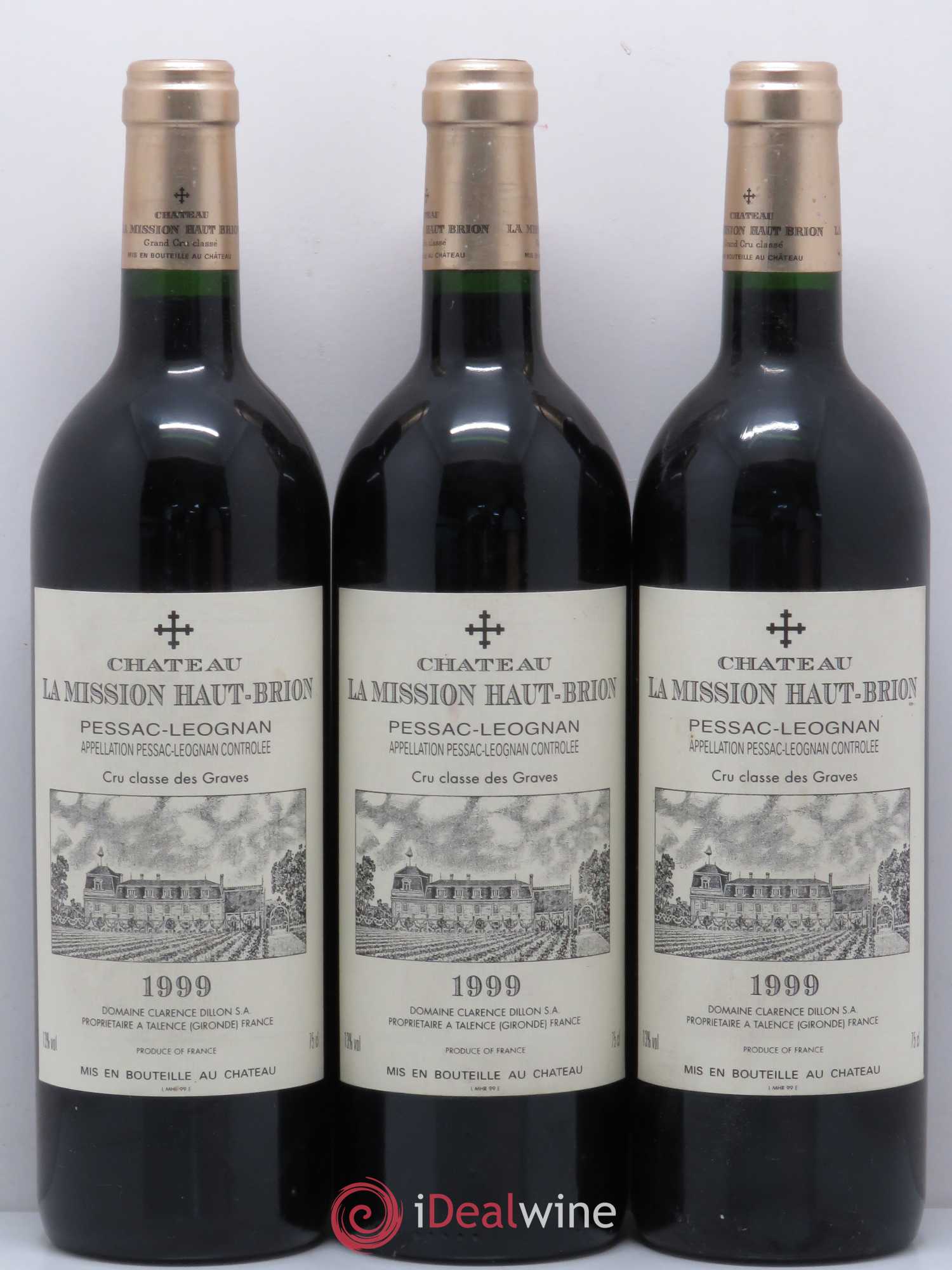 Château la Mission Haut-Brion Cru Classé de Graves 1999 - Lot de 3 bouteilles - 0
