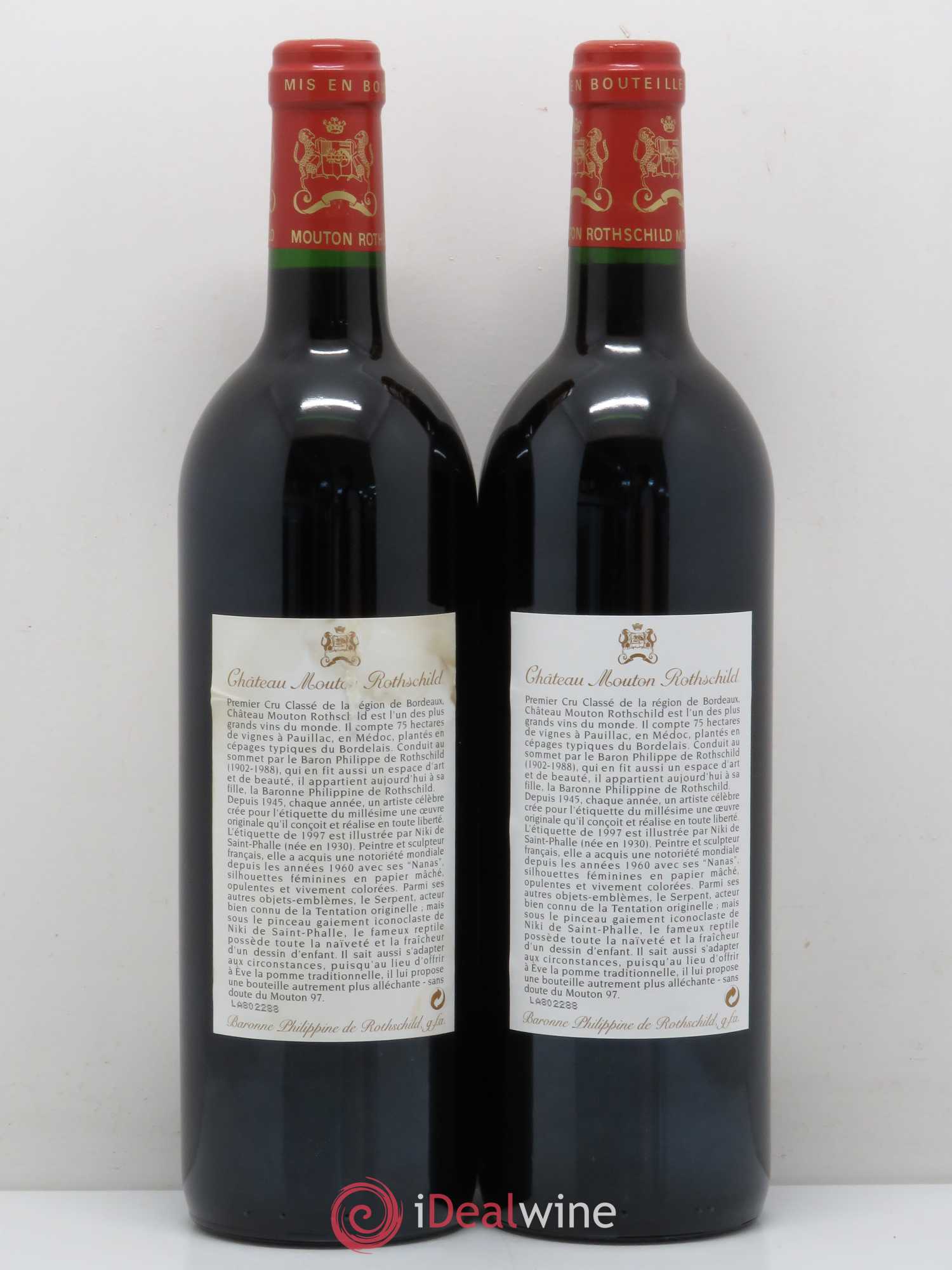 Château Mouton Rothschild 1er Grand Cru Classé 1997 - Lot de 2 bouteilles - 1