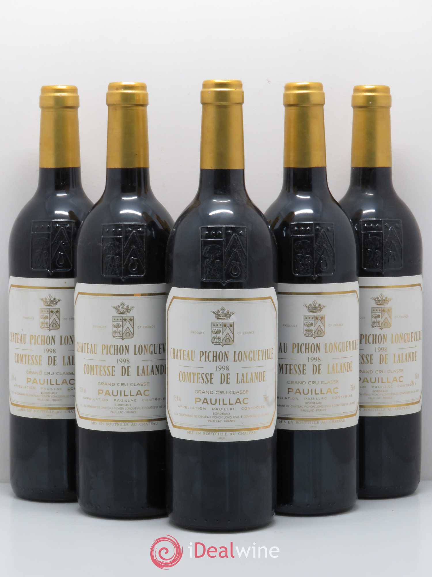 Château Pichon Longueville Comtesse de Lalande 2ème Grand Cru Classé 1998 - Lot de 5 bouteilles - 0