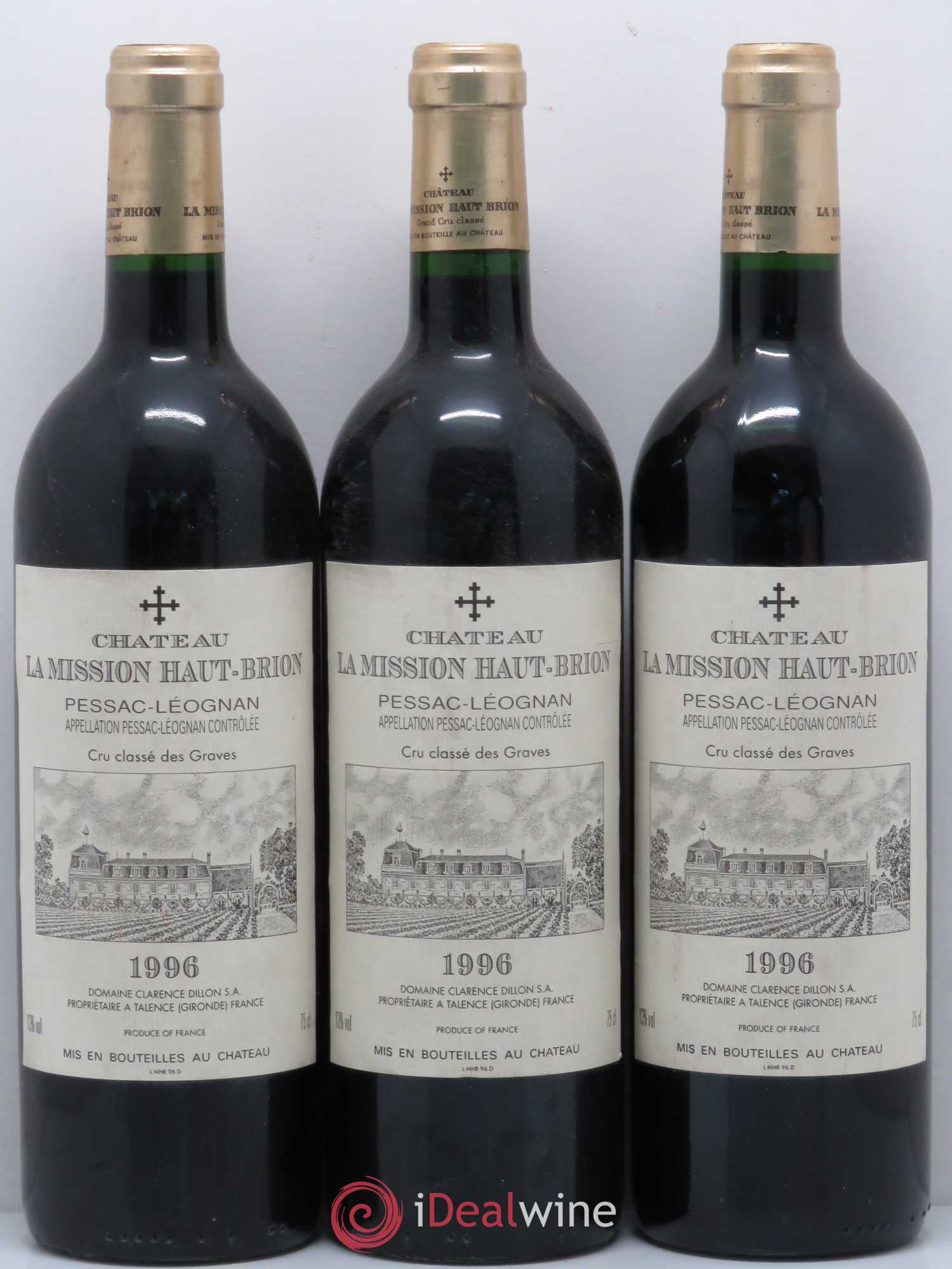 Château la Mission Haut-Brion Cru Classé de Graves 1996 - Lot de 12 bouteilles - 1