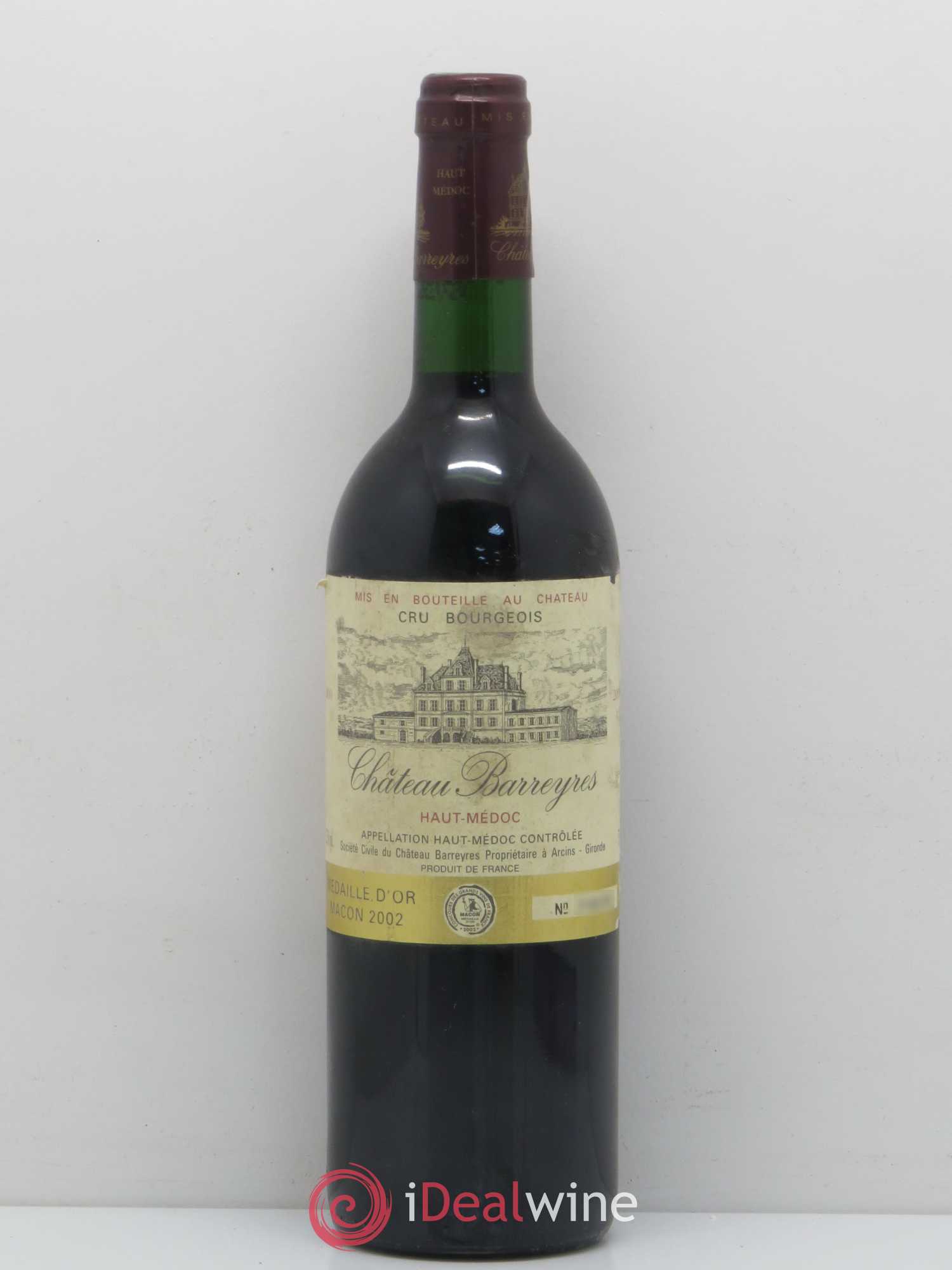 Château Barreyres Cru Bourgeois 2000 - Lot de 1 bouteille - 0