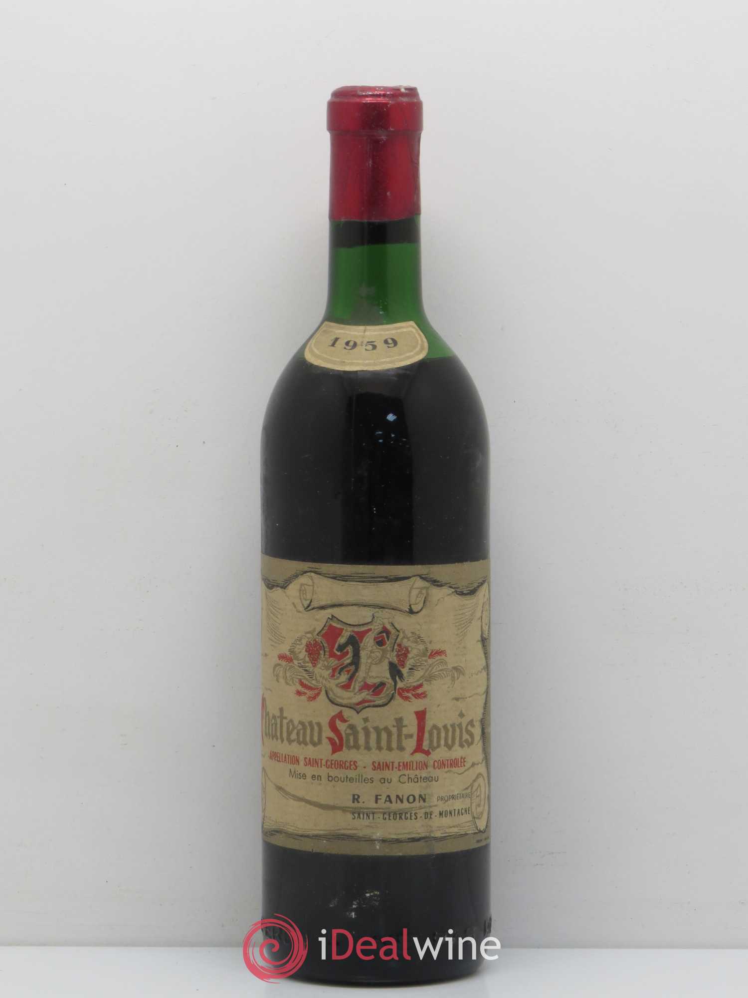 Bordeaux Saint Georges Saint Emilion Château Saint Louis 1959 - Posten von 1 Flasche - 0
