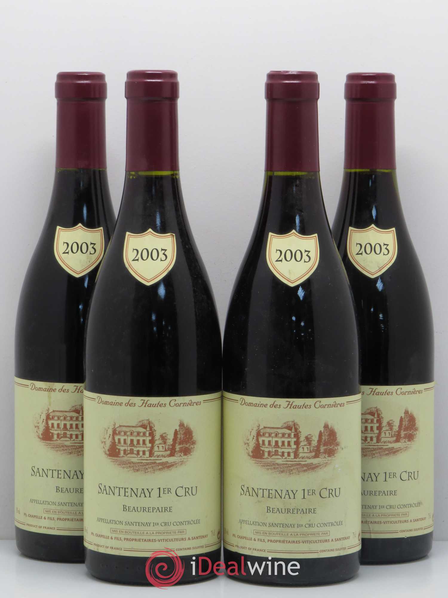 Santenay 1er Cru Beaurepaire Domaine des Hautes Cornières 2003 - Posten von 4 Flaschen - 0