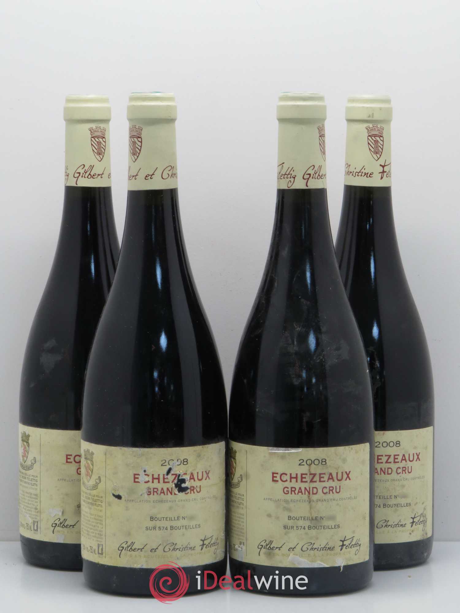 Echezeaux Grand Cru Gilbert et Christine Felettig 2008 - Lot of 4 bottles - 0