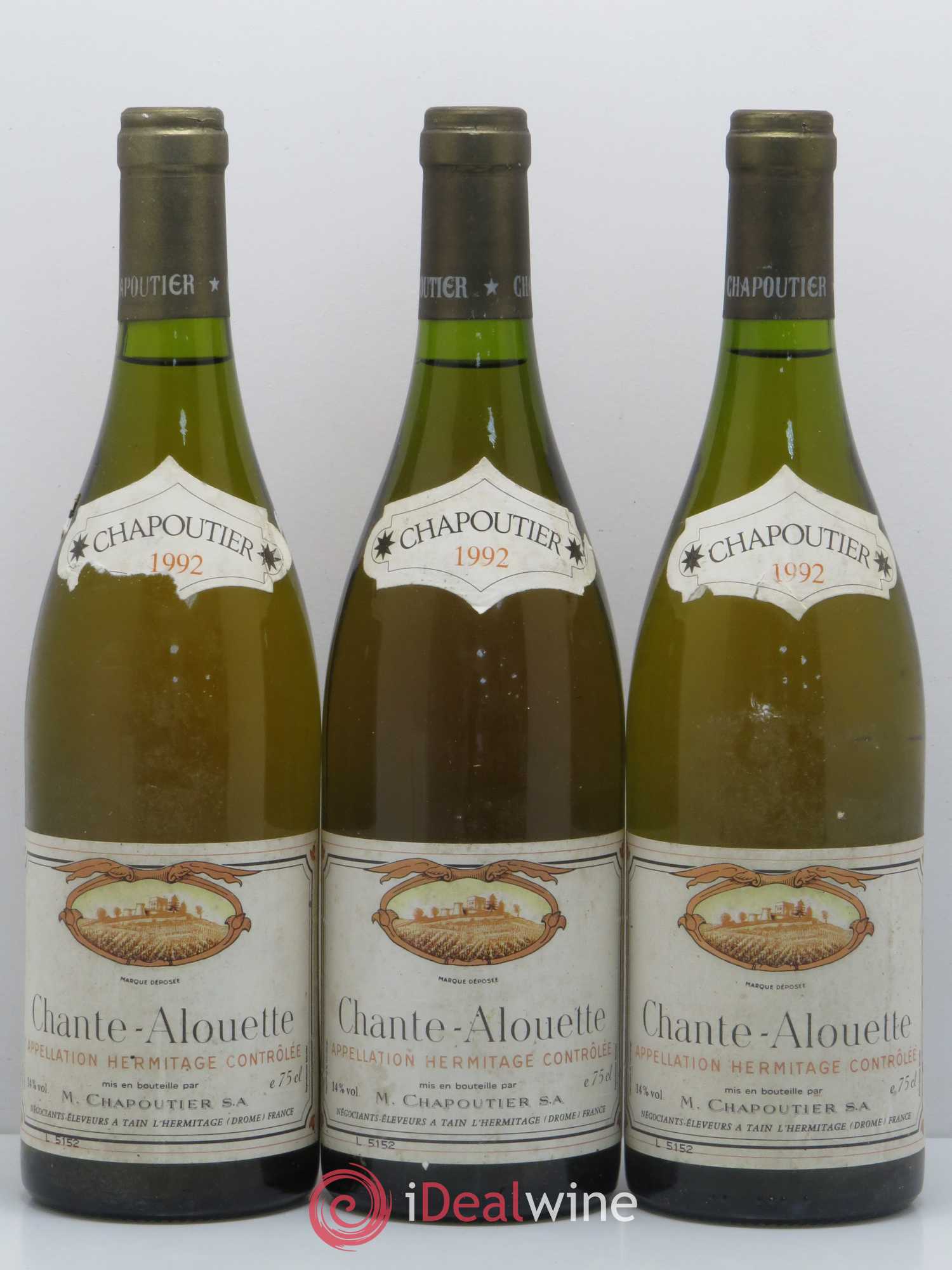 Hermitage Chante Alouette Chapoutier 1992 - Lot de 6 bouteilles - 2
