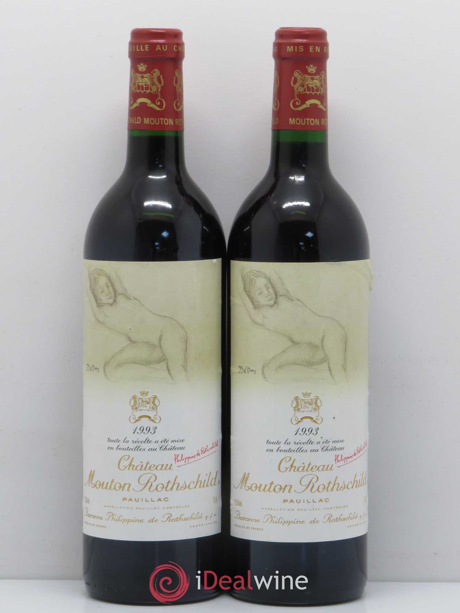 Château Mouton Rothschild 1er Grand Cru Classé 1993 - Lot de 2 bouteilles - 0